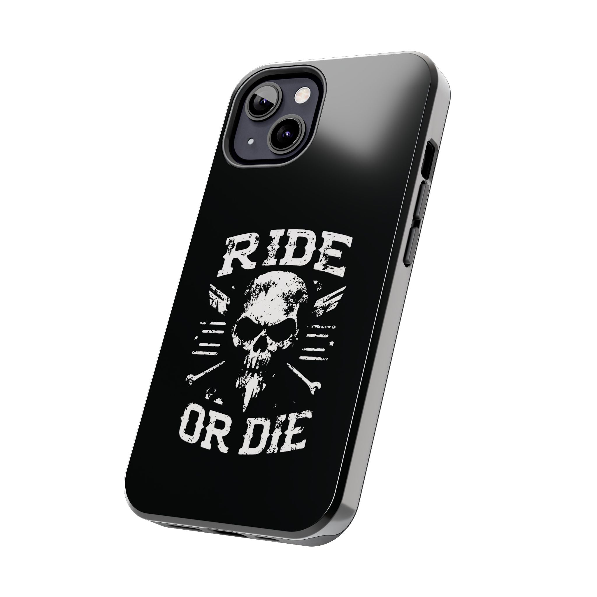 Ride or Die Skull Tough Phone Case | Biker Skull Graphic Phone Case