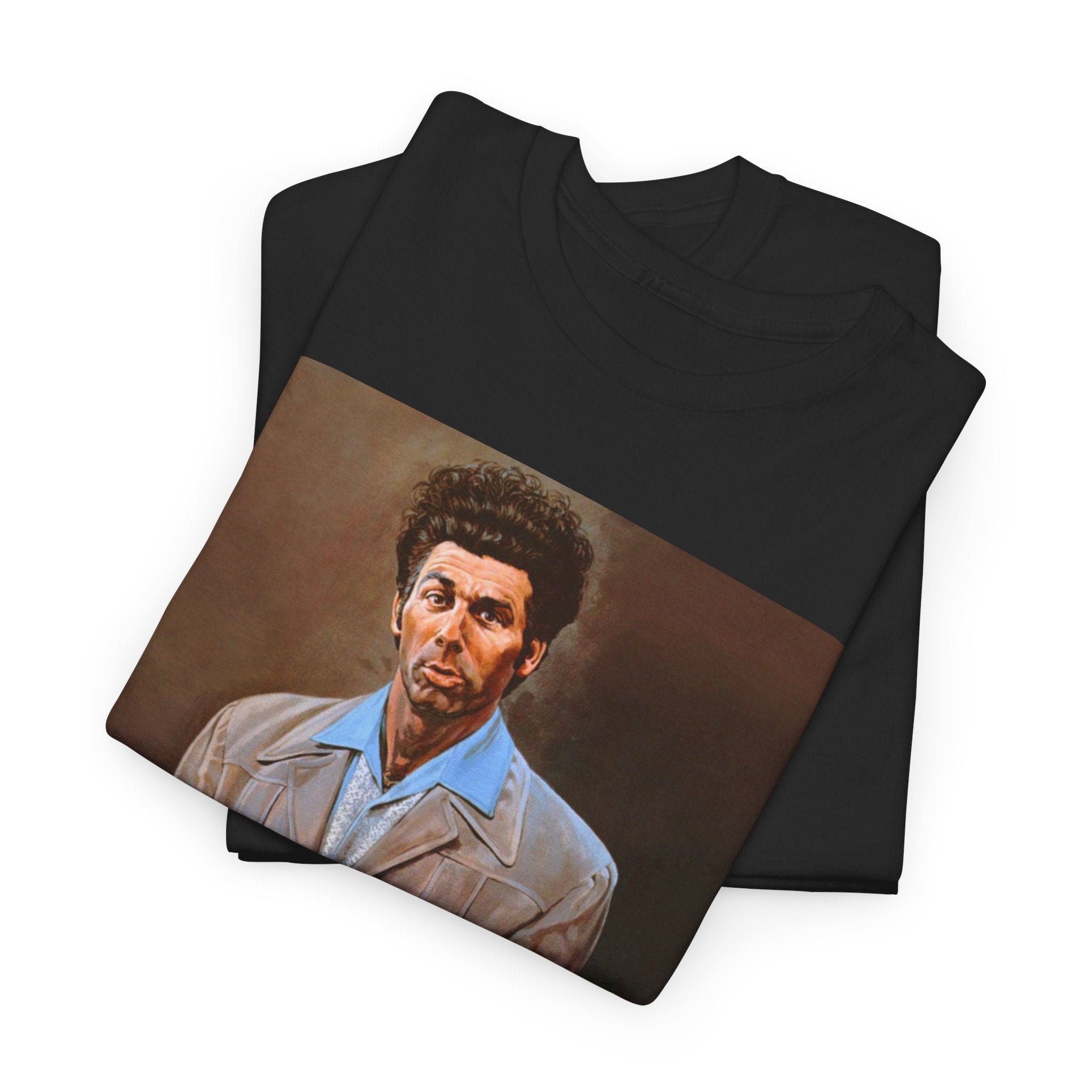 Seinfeld Cosmo Kramer the beloved character T-Shirt with his pained protrait artwork (2 Colors)