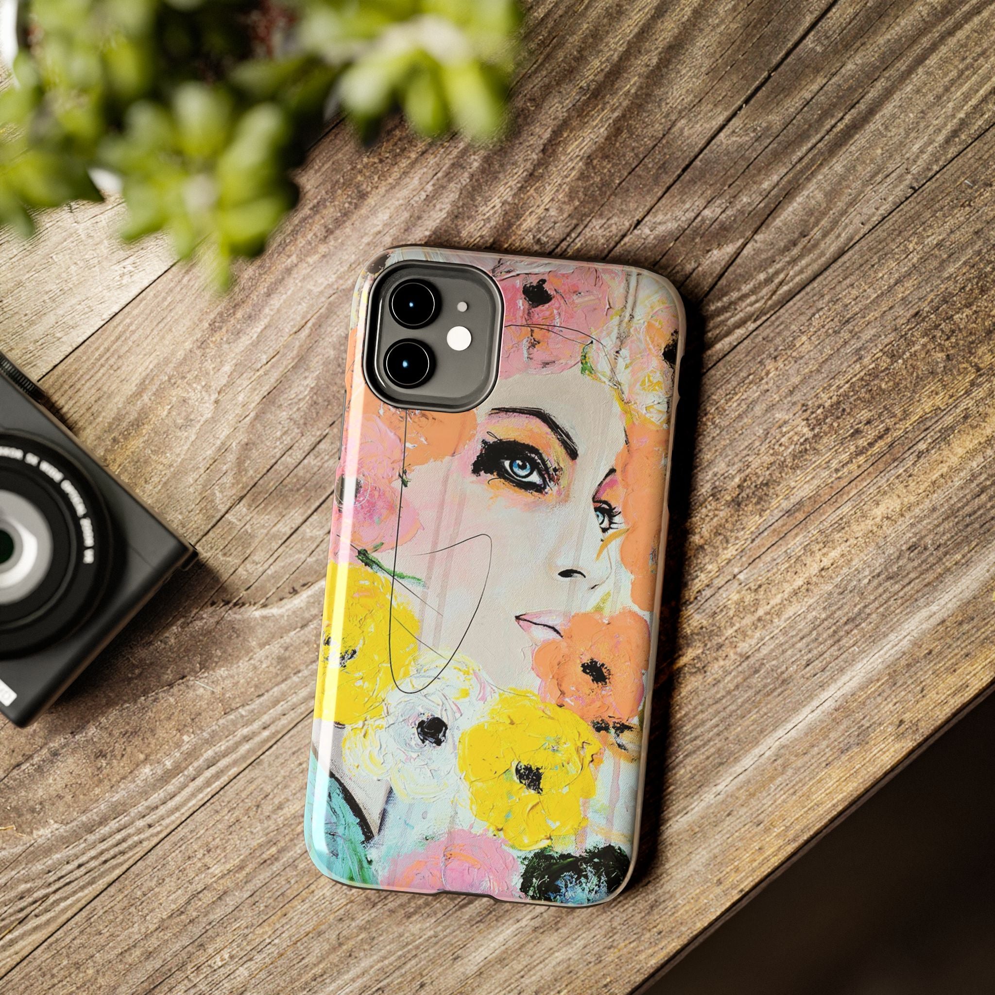 Vogue Inspired Floral Portrait Tough Phone Case | Feminine Fashion Art Phone Case