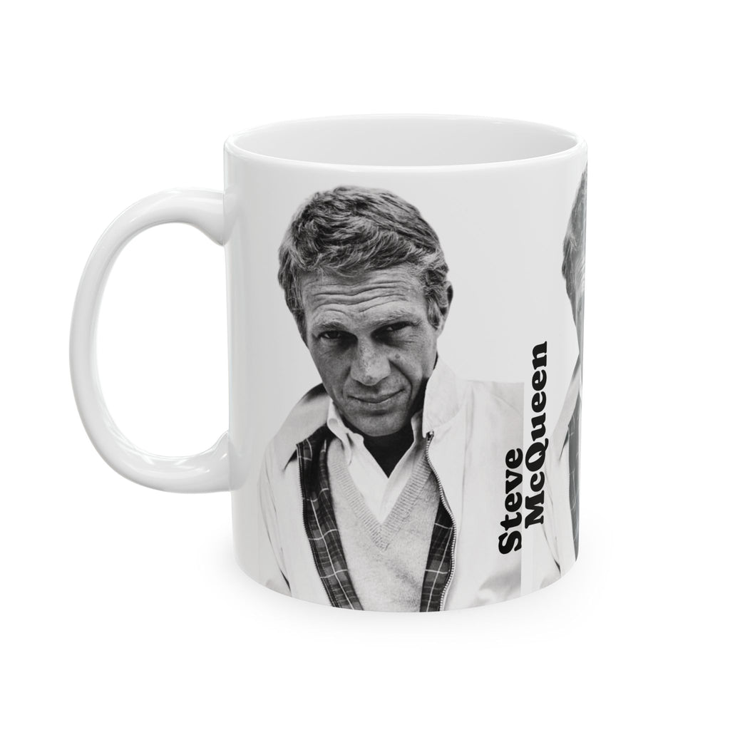 Steve McQueen Classic Hollywood Actor and Icon 11oz White Ceramic Coffee Mug