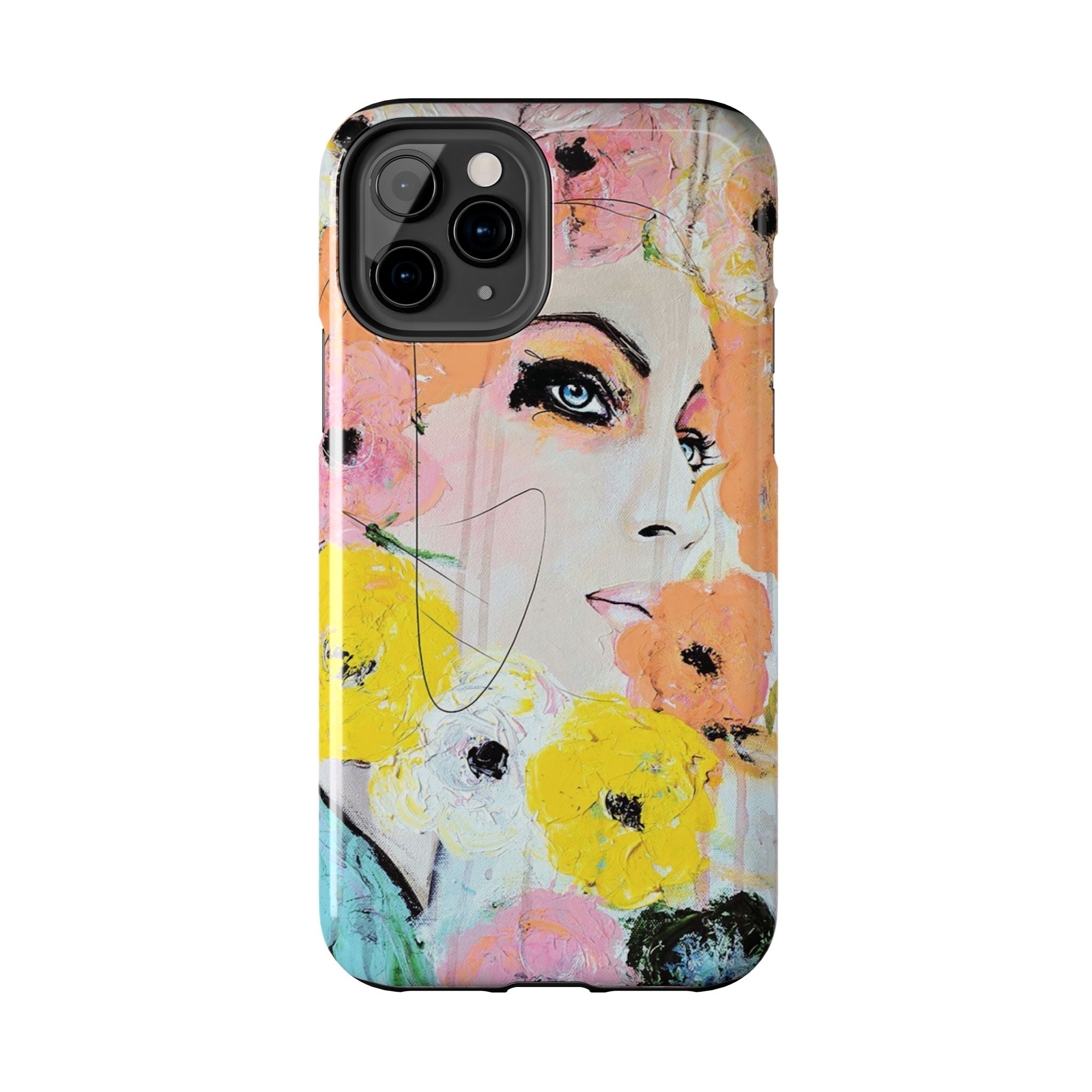 Vogue Inspired Floral Portrait Tough Phone Case | Feminine Fashion Art Phone Case