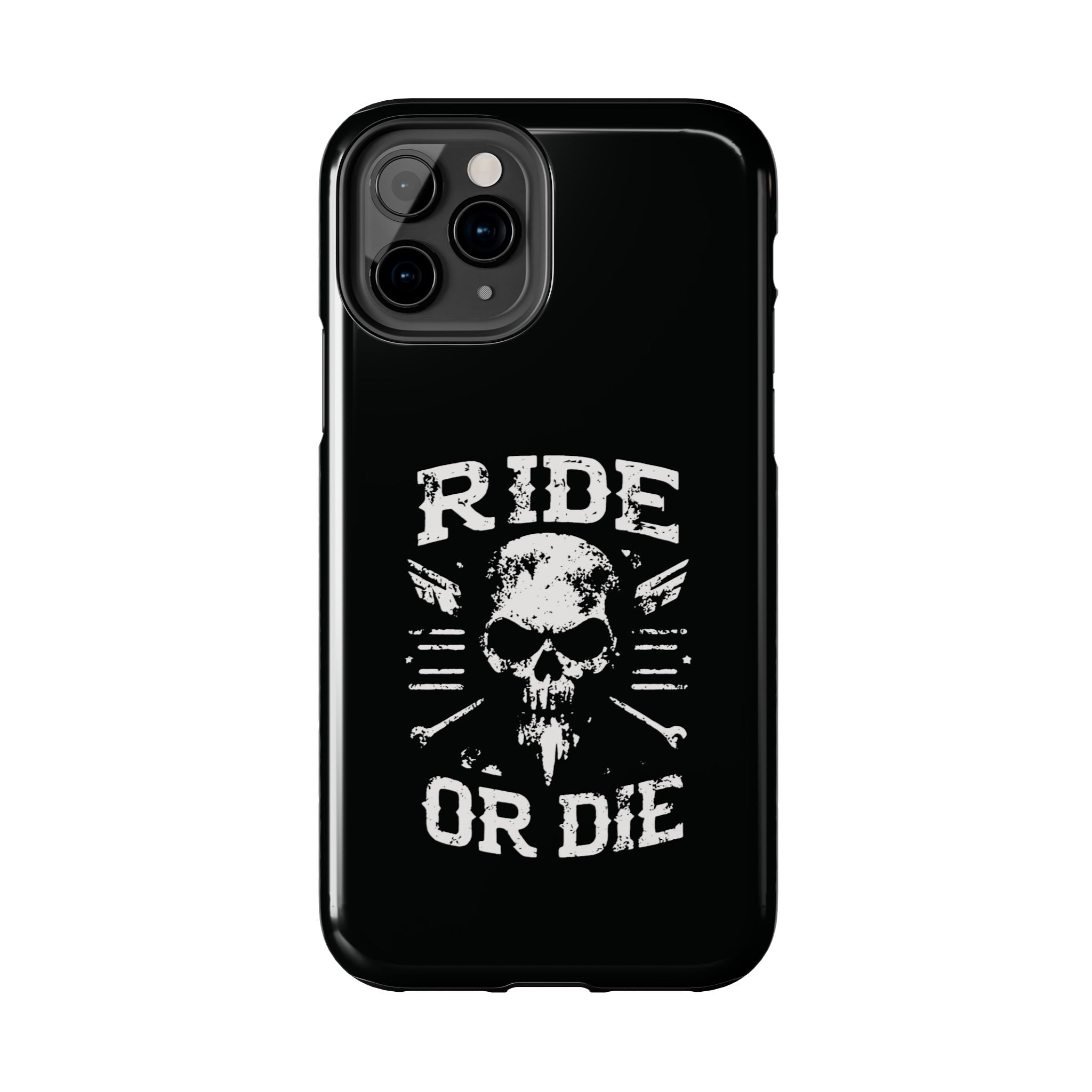 Ride or Die Skull Tough Phone Case | Biker Skull Graphic Phone Case