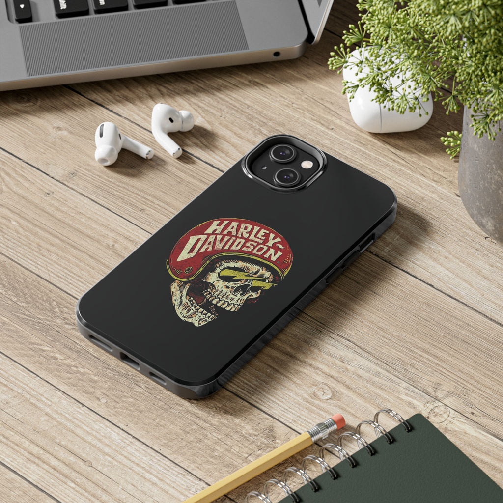 Skull Helmet Tough Phone Case | Vintage Motorcycle Biker Phone Case