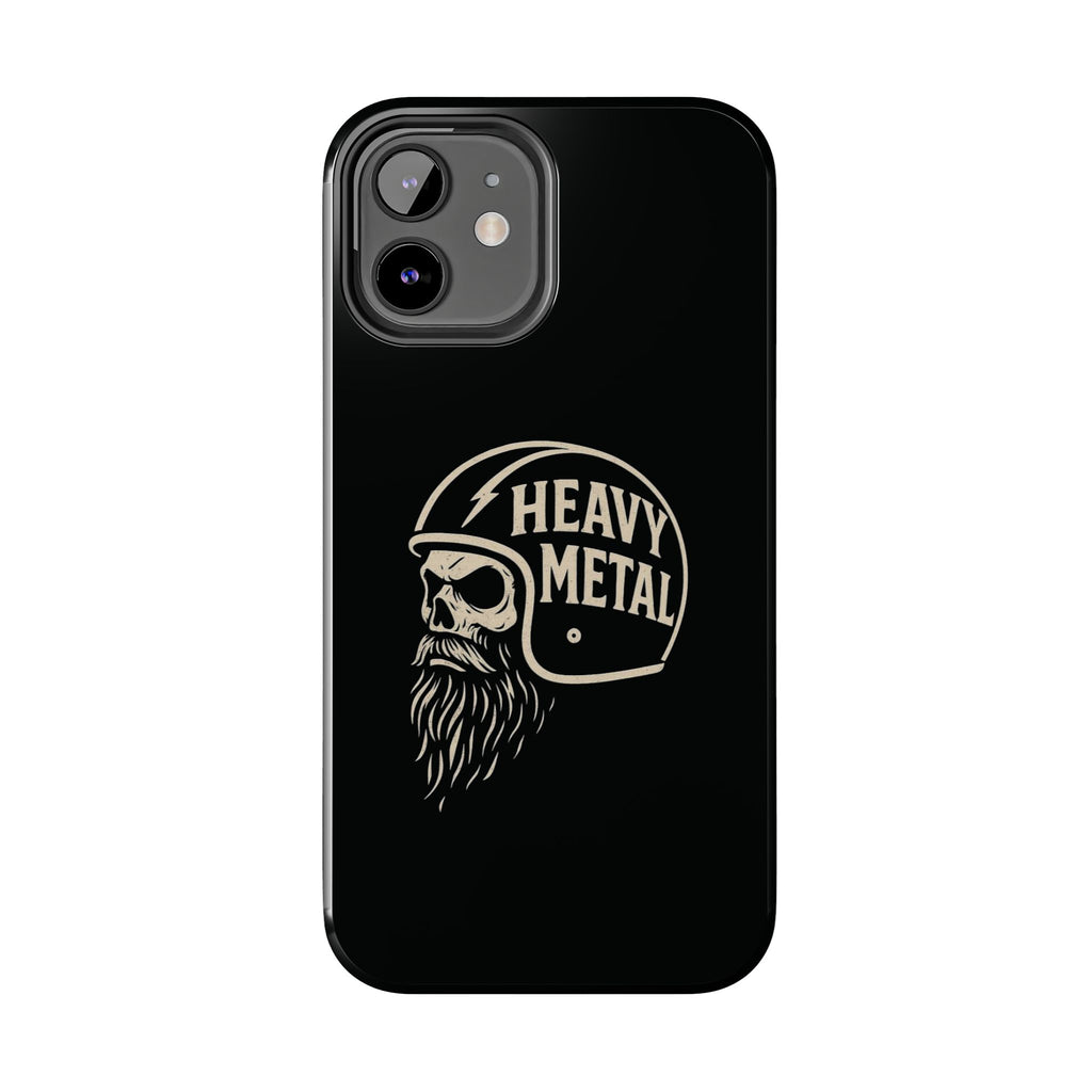 Heavy Metal Skull Tough Phone Case | Biker Helmet Skull Graphic Phone Case