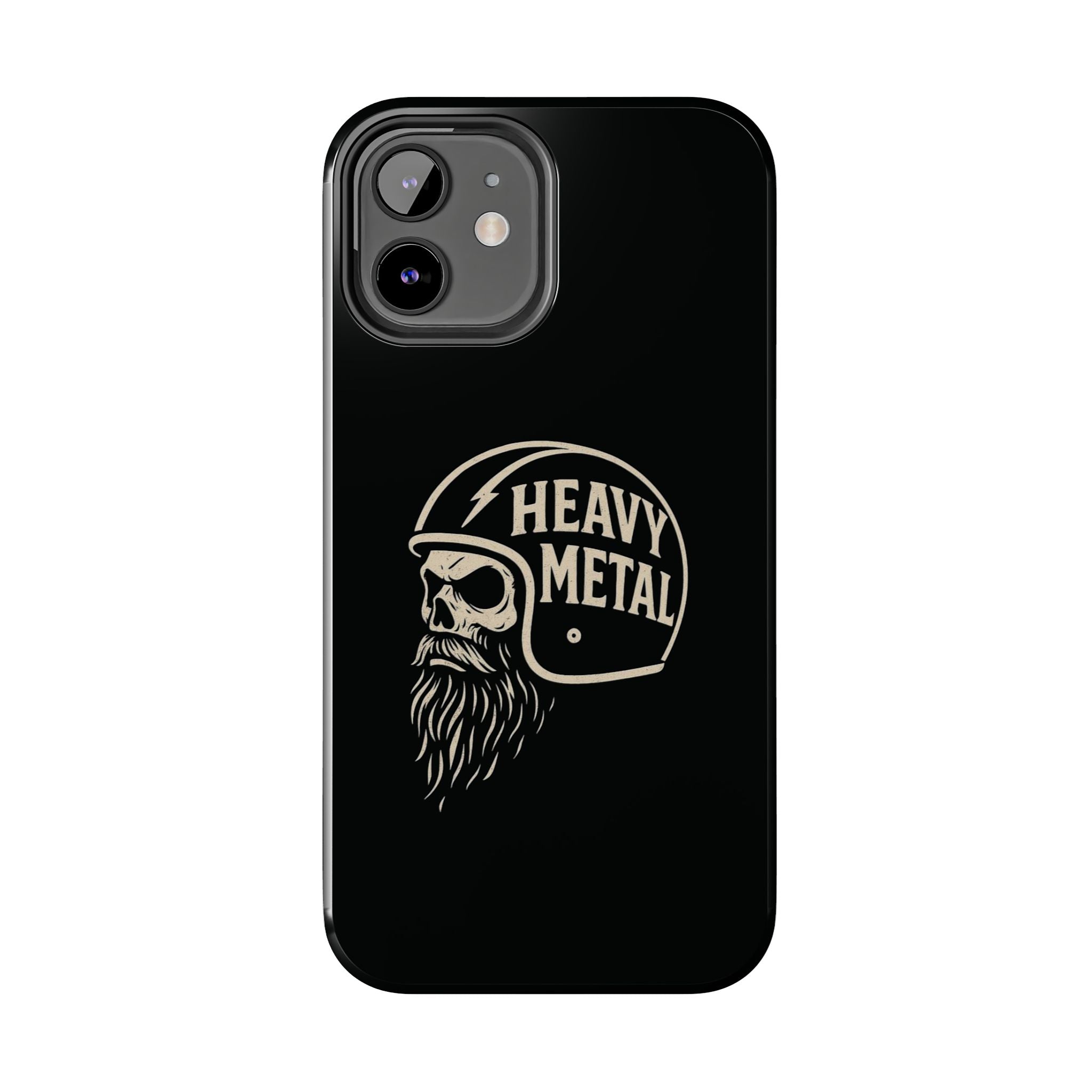 Heavy Metal Skull Tough Phone Case | Biker Helmet Skull Graphic Phone Case