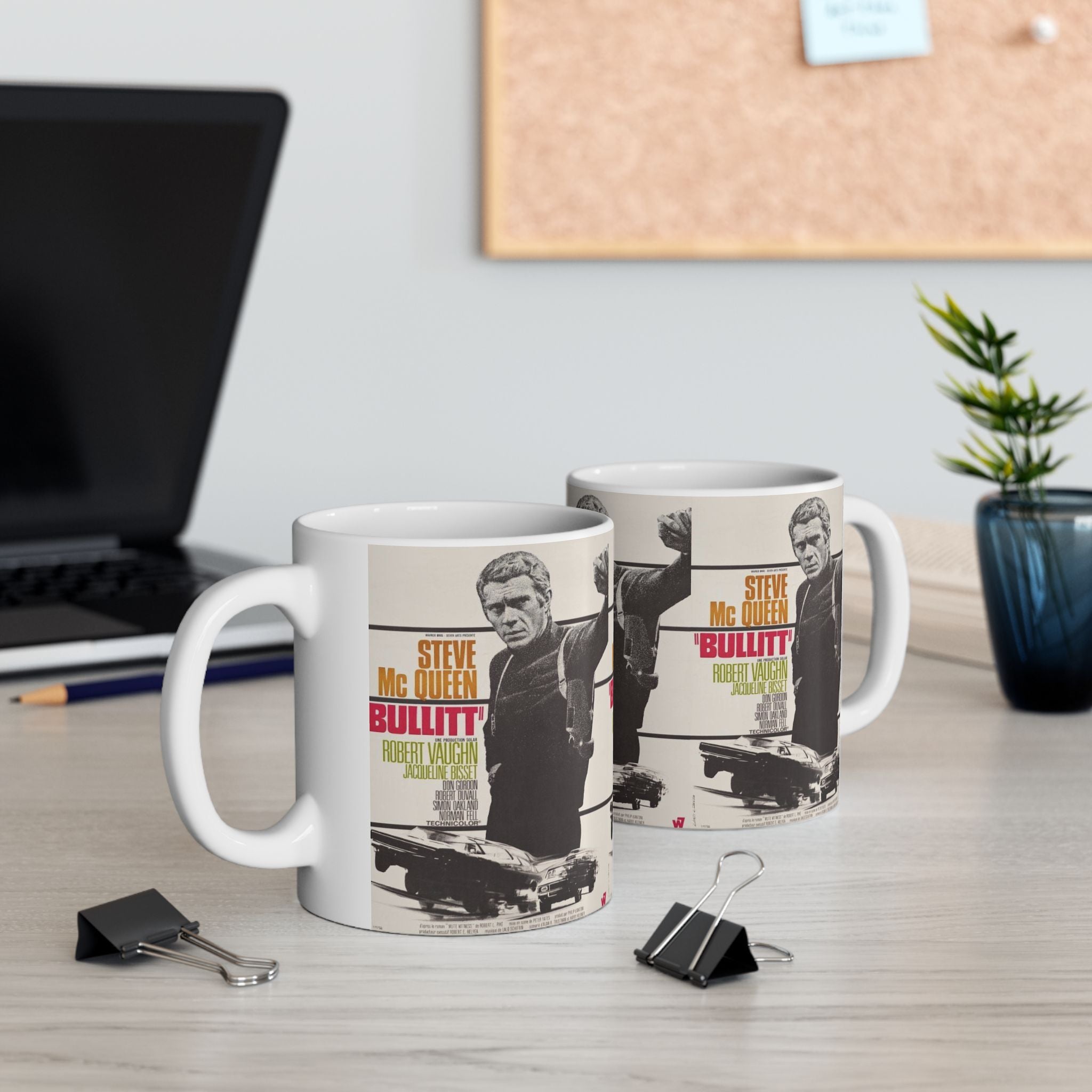 Steve McQueen iconic Bullitt movie 11oz Coffee Mug | Action Movie Gift Retro Cinema Mug