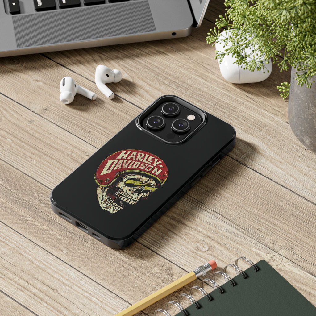Skull Helmet Tough Phone Case | Vintage Motorcycle Biker Phone Case