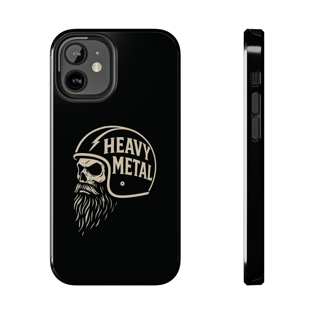 Heavy Metal Skull Tough Phone Case | Biker Helmet Skull Graphic Phone Case