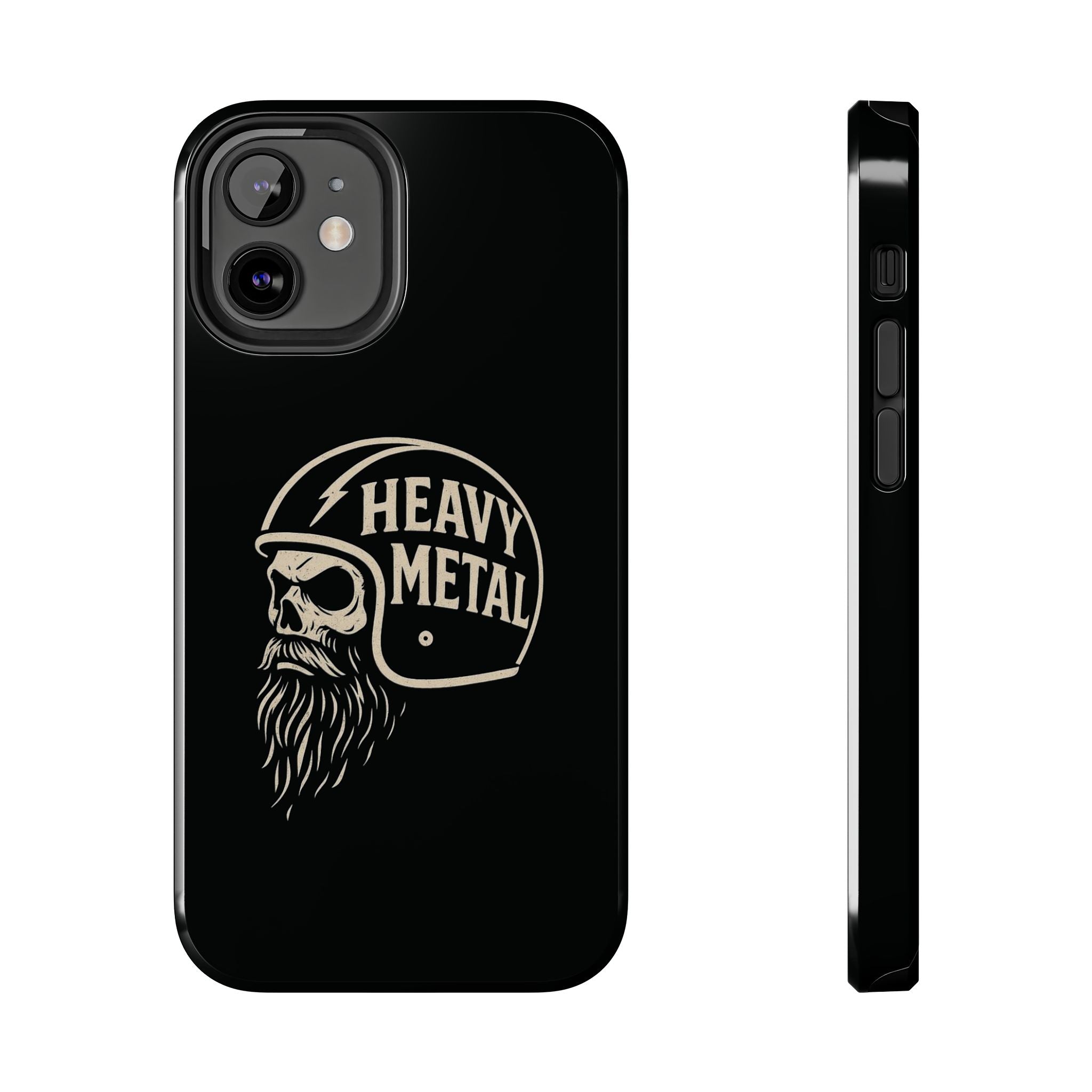 Heavy Metal Skull Tough Phone Case | Biker Helmet Skull Graphic Phone Case