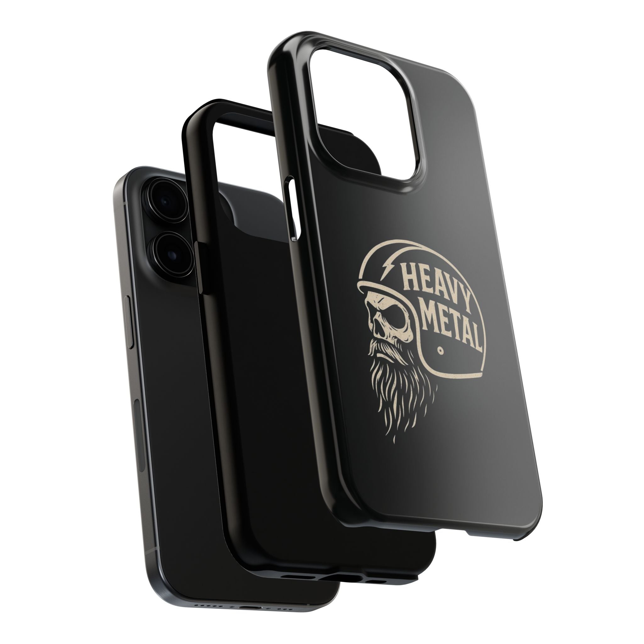 Heavy Metal Skull Tough Phone Case | Biker Helmet Skull Graphic Phone Case