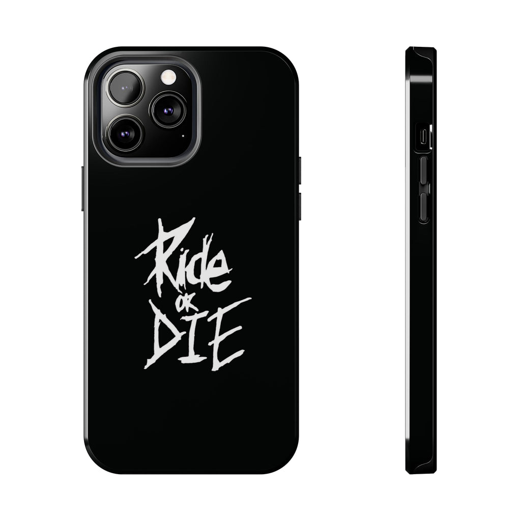 Ride or Die Skull Tough Phone Case | Edgy Script Biker Style Phone Case