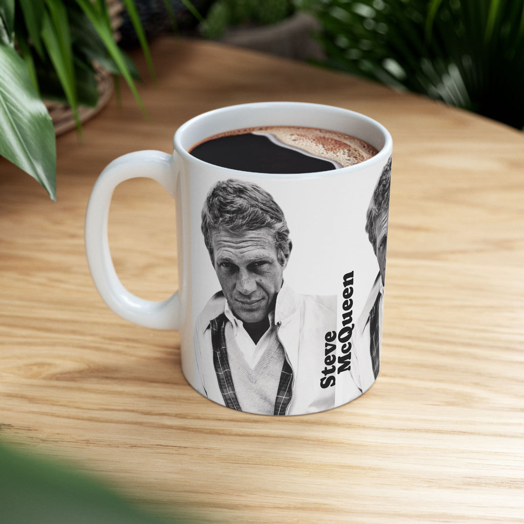 Steve McQueen Classic Hollywood Actor and Icon 11oz White Ceramic Coffee Mug