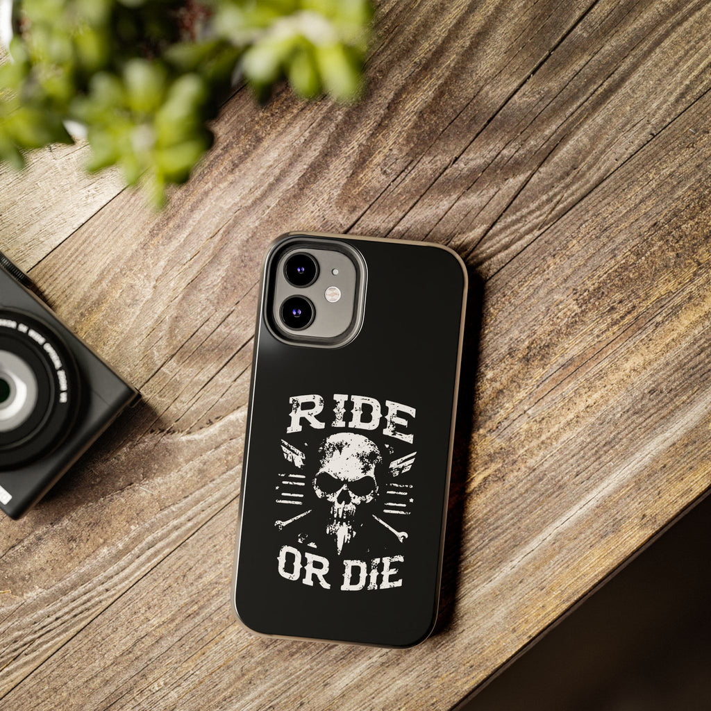 Ride or Die Skull Tough Phone Case | Biker Skull Graphic Phone Case