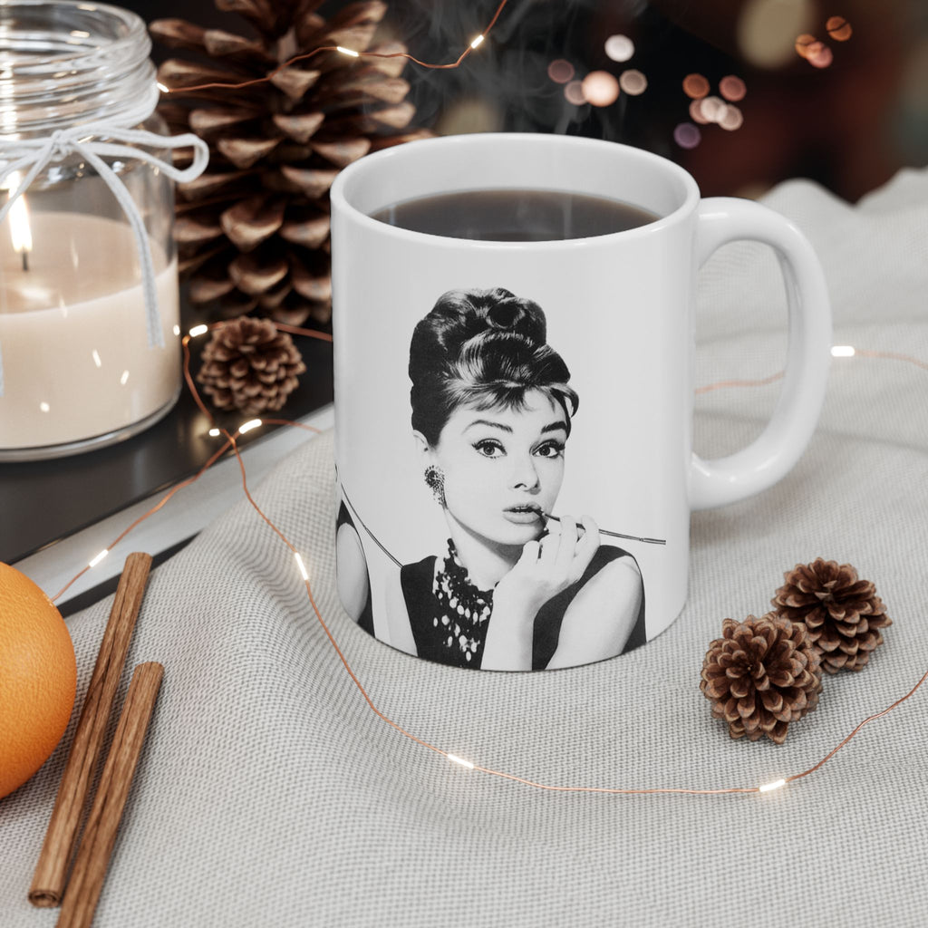 Audrey Hepburn Classic Movie 11oz Coffee Mug | Vintage Hollywood Retro Glam