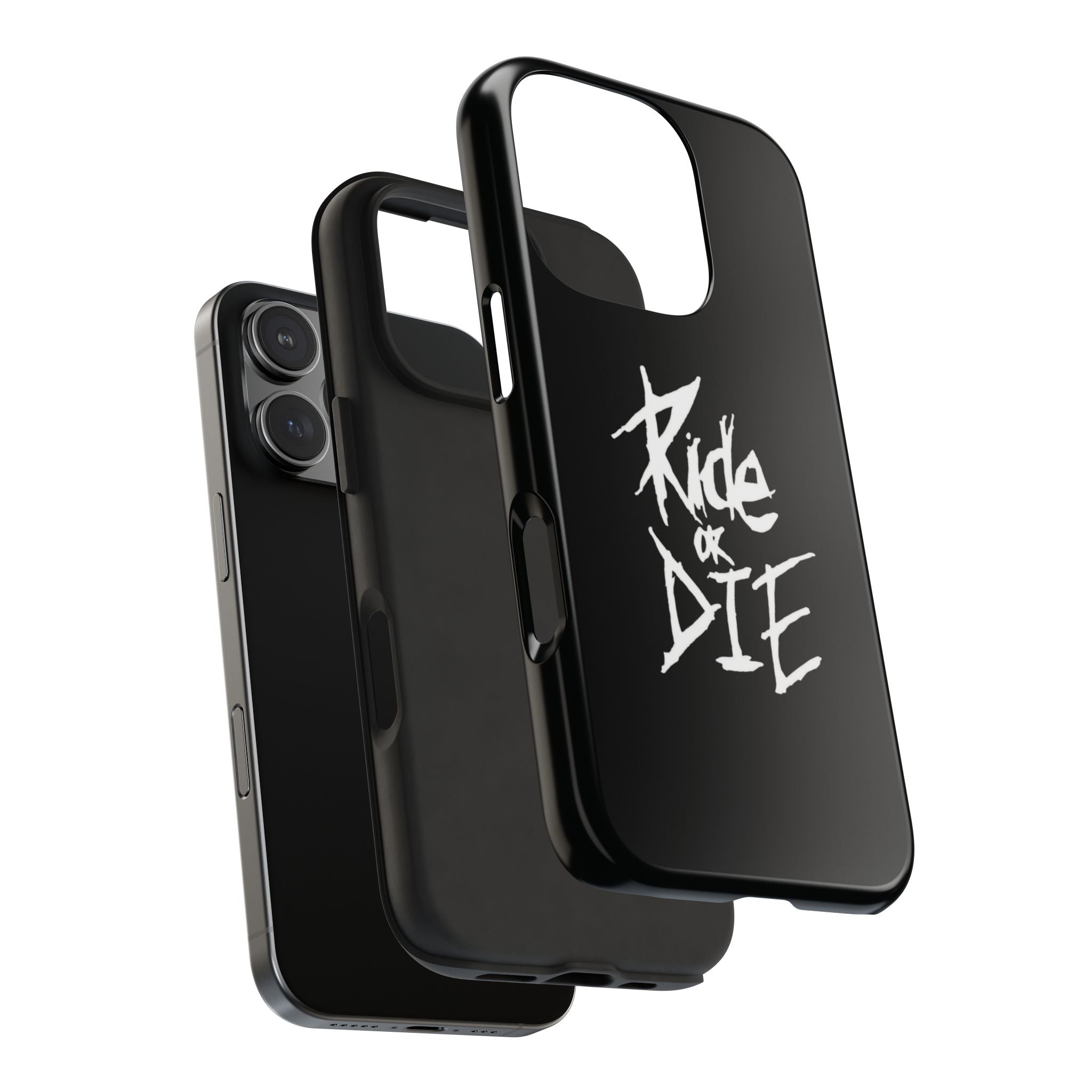 Ride or Die Skull Tough Phone Case | Edgy Script Biker Style Phone Case