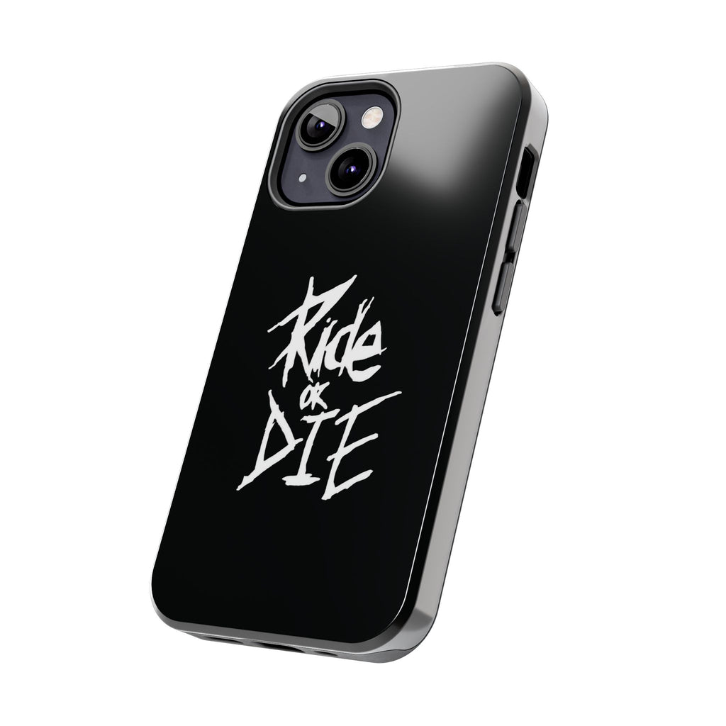 Ride or Die Skull Tough Phone Case | Edgy Script Biker Style Phone Case