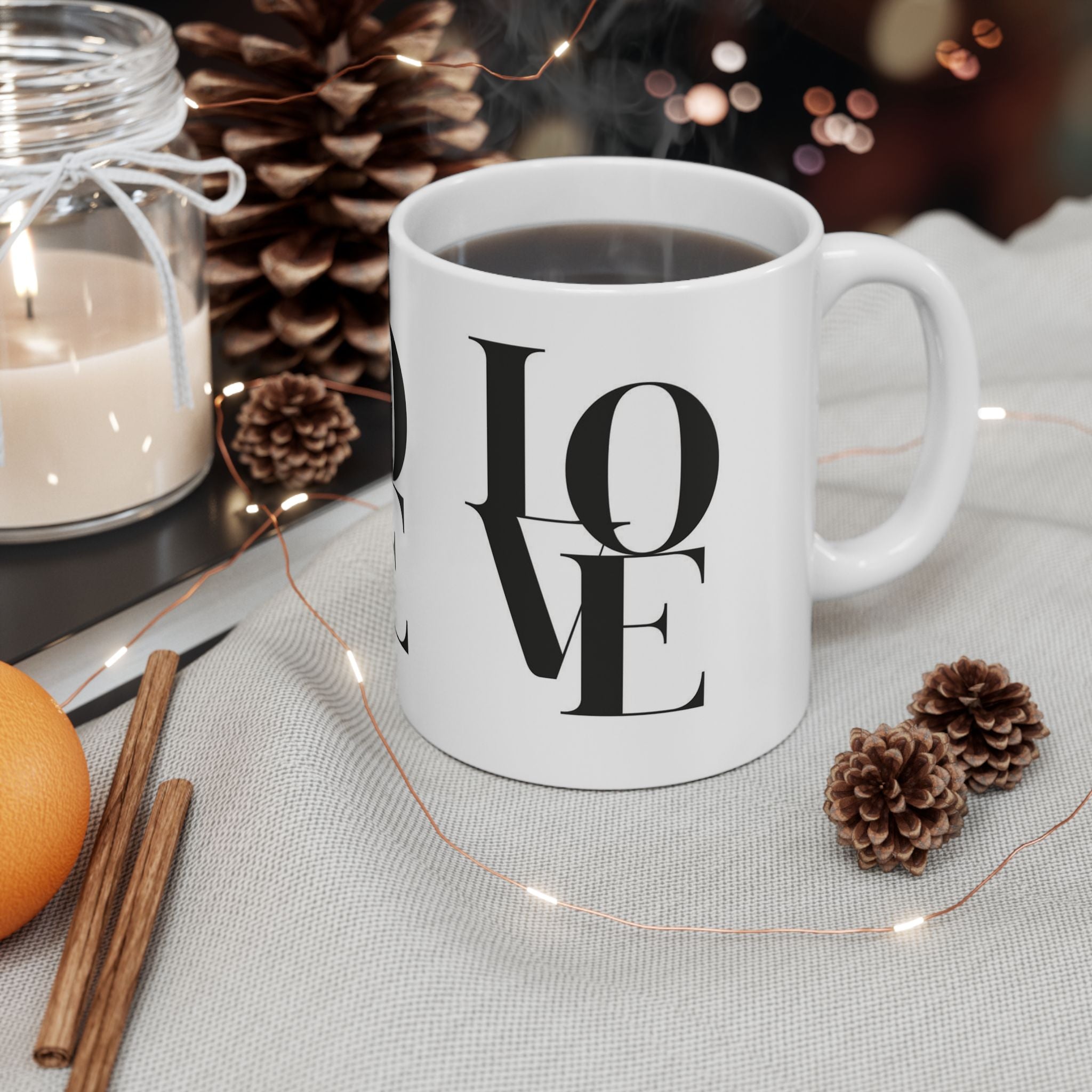 LOVE Typography Simplistic Design 11oz Coffee Mug | Perfect Gift for Lovers