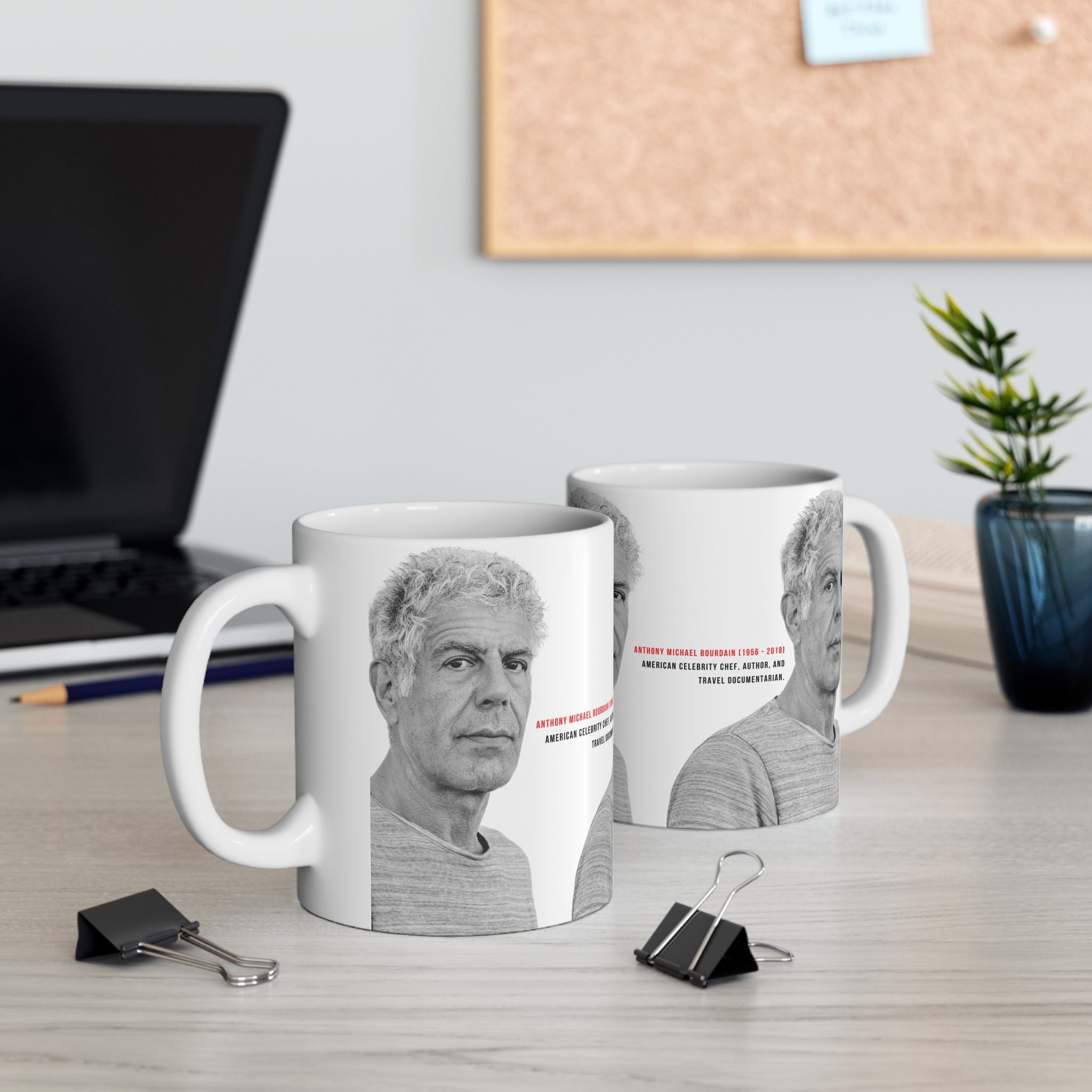 Anthony Bourdain Tribute Mug | Food Lover Coffee Mug | Chef & Travel Fan Gift | 11oz Ceramic Mug