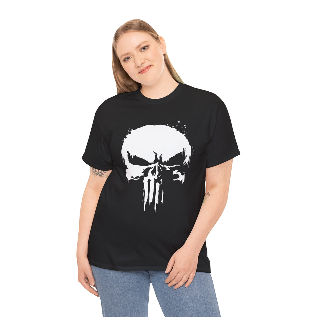 Unisex Punisher Inspired T-Shirt With Distressed Skull Custom Graphic (3 Colors)