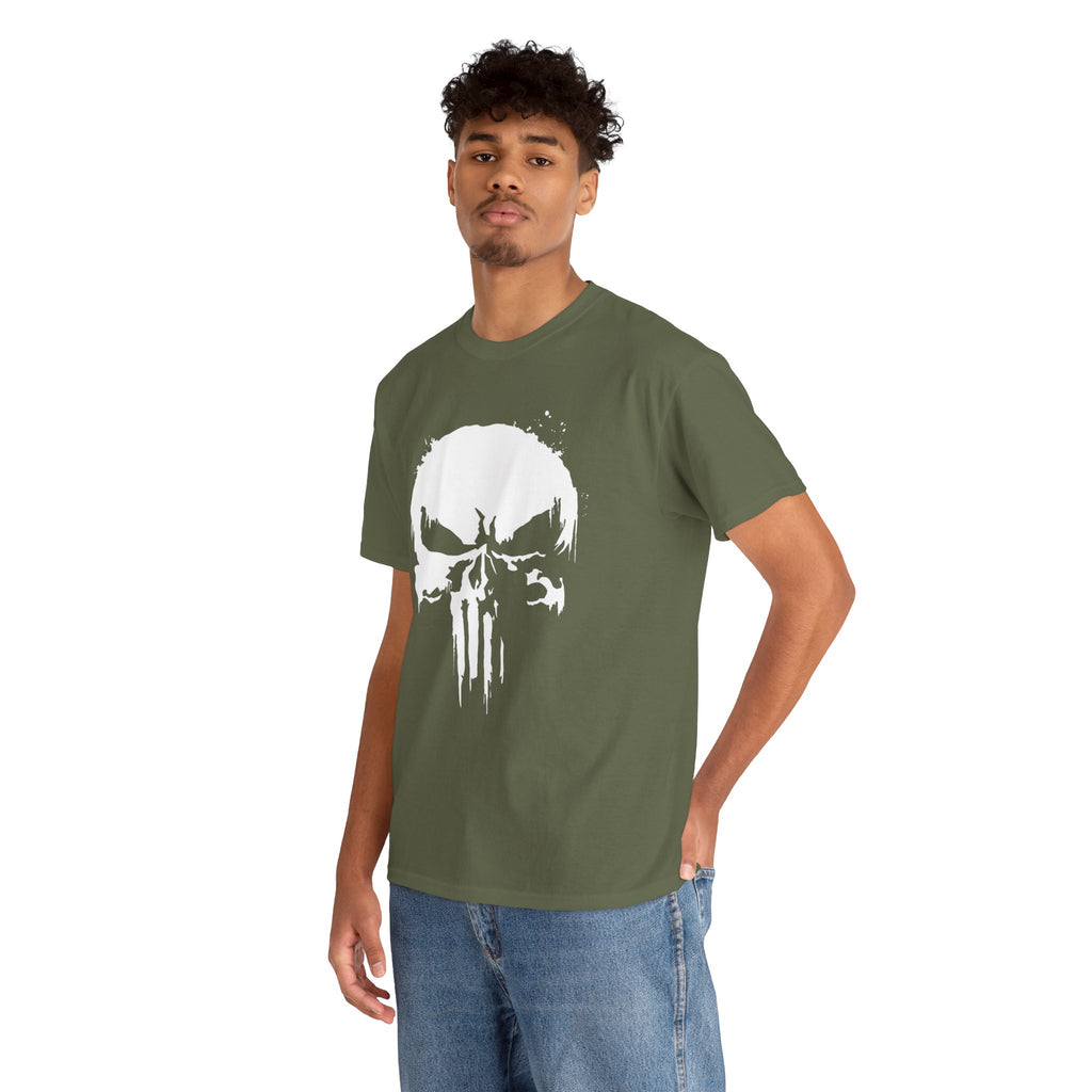 Unisex Punisher Inspired T-Shirt With Distressed Skull Custom Graphic (3 Colors)