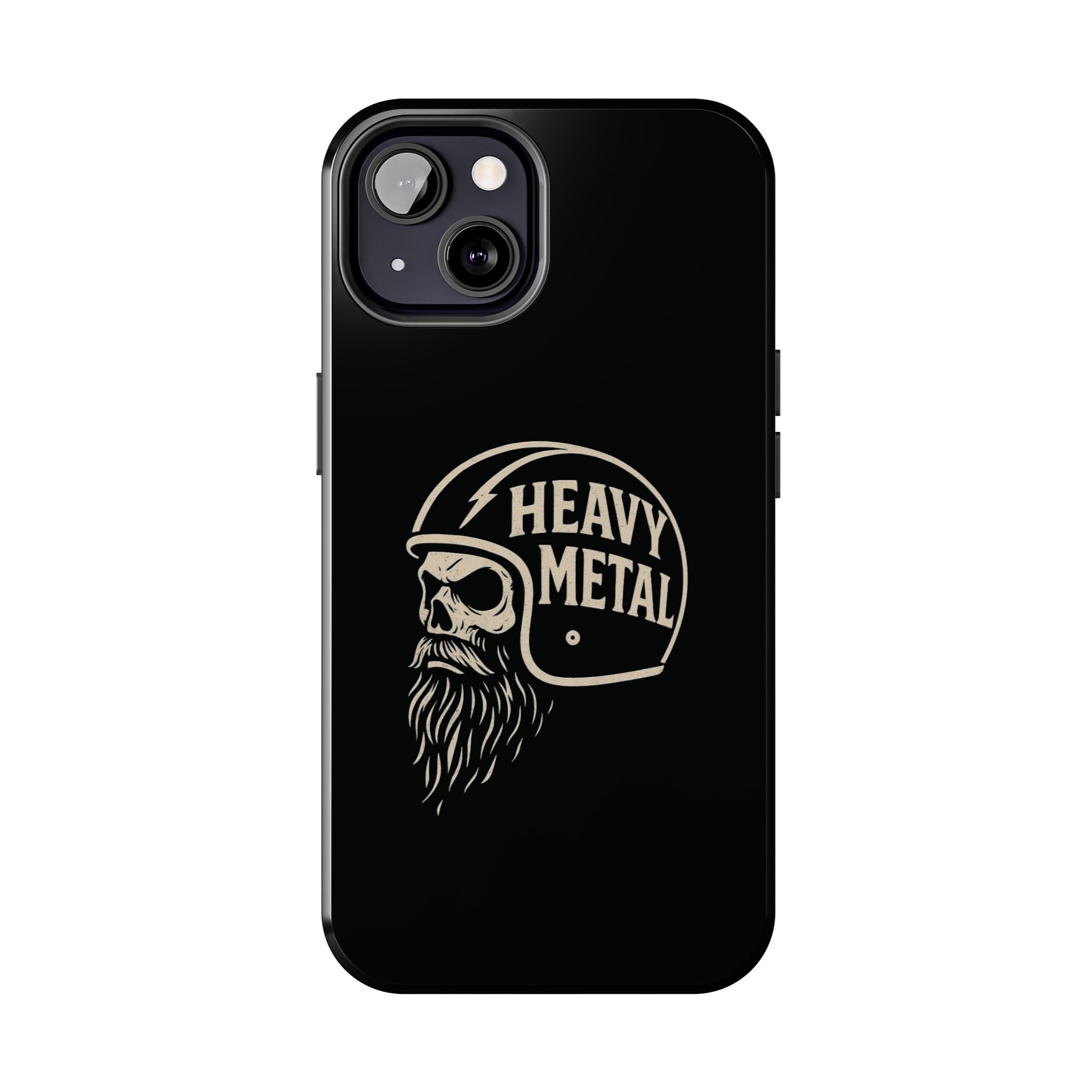 Heavy Metal Skull Tough Phone Case | Biker Helmet Skull Graphic Phone Case