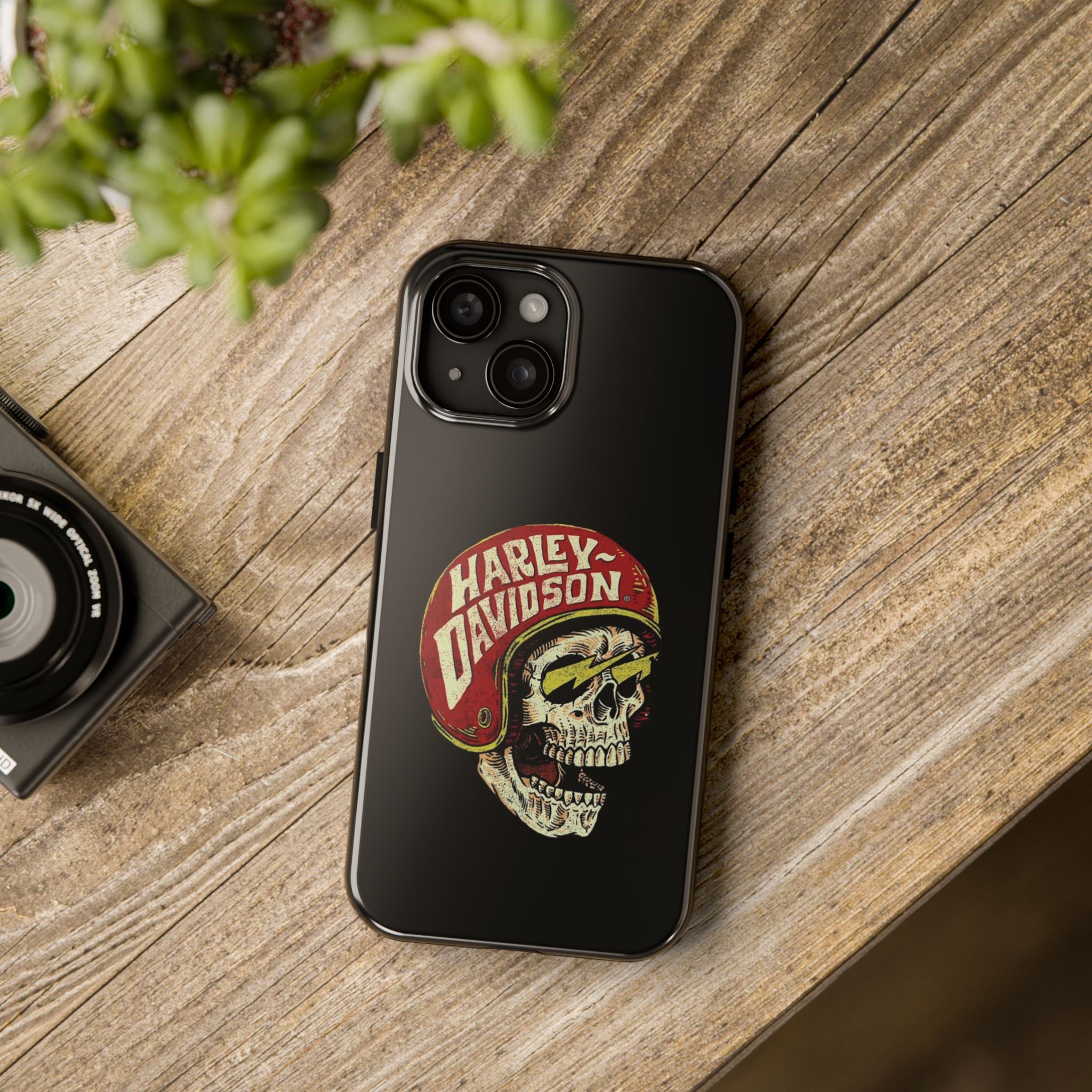 Skull Helmet Tough Phone Case | Vintage Motorcycle Biker Phone Case