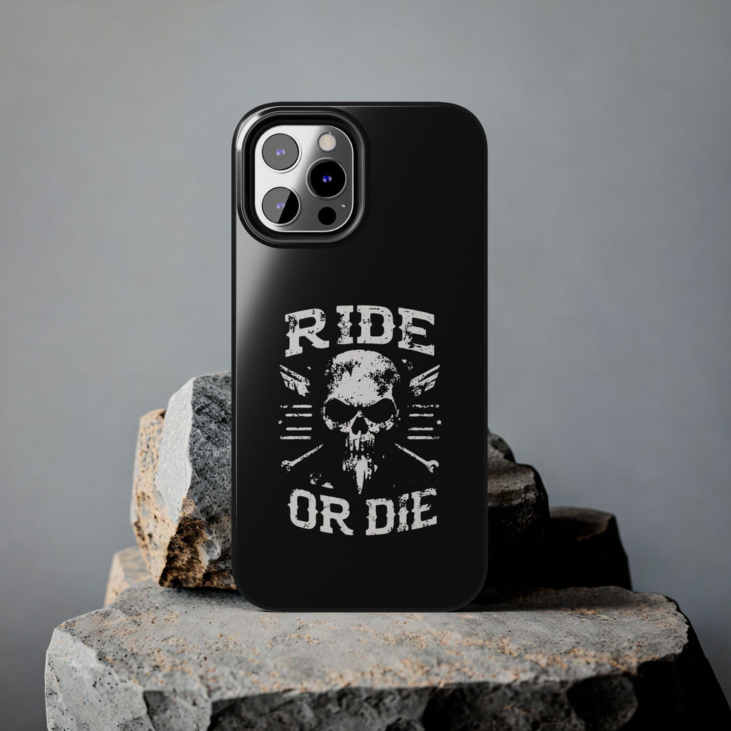 Ride or Die Skull Tough Phone Case | Biker Skull Graphic Phone Case