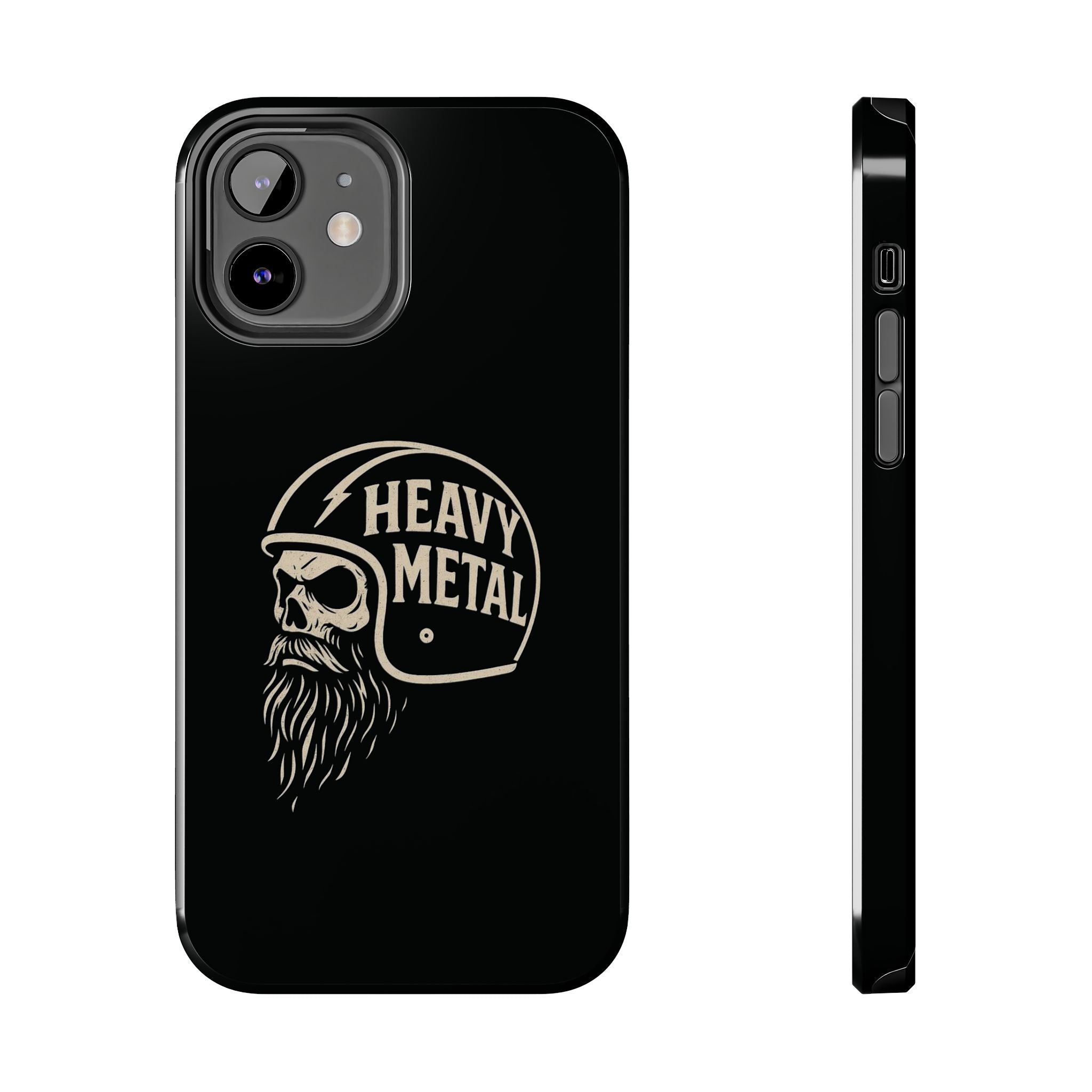 Heavy Metal Skull Tough Phone Case | Biker Helmet Skull Graphic Phone Case