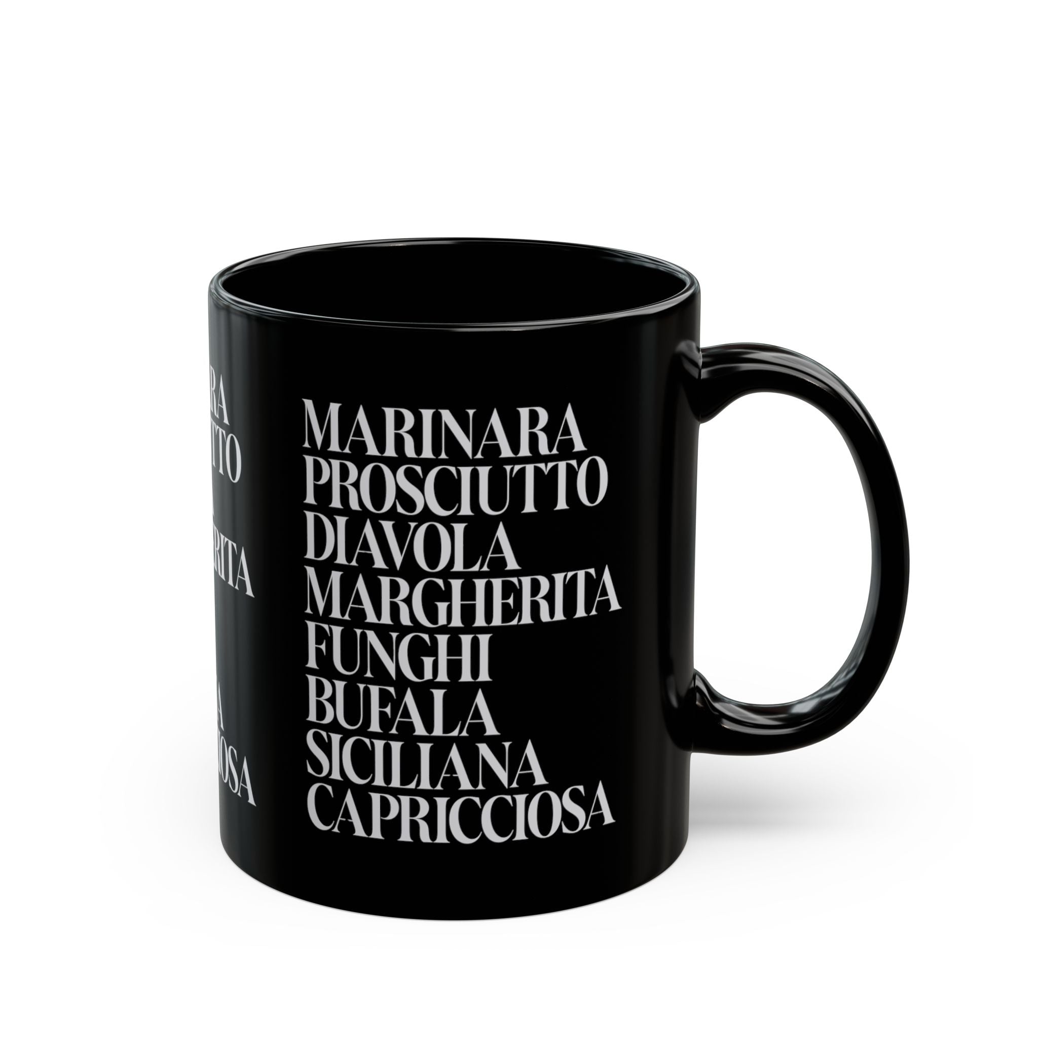 Italian Pizza Menu Ingredient 11oz Coffee Mug | Minimalist Pizza Lover Coffee Cup
