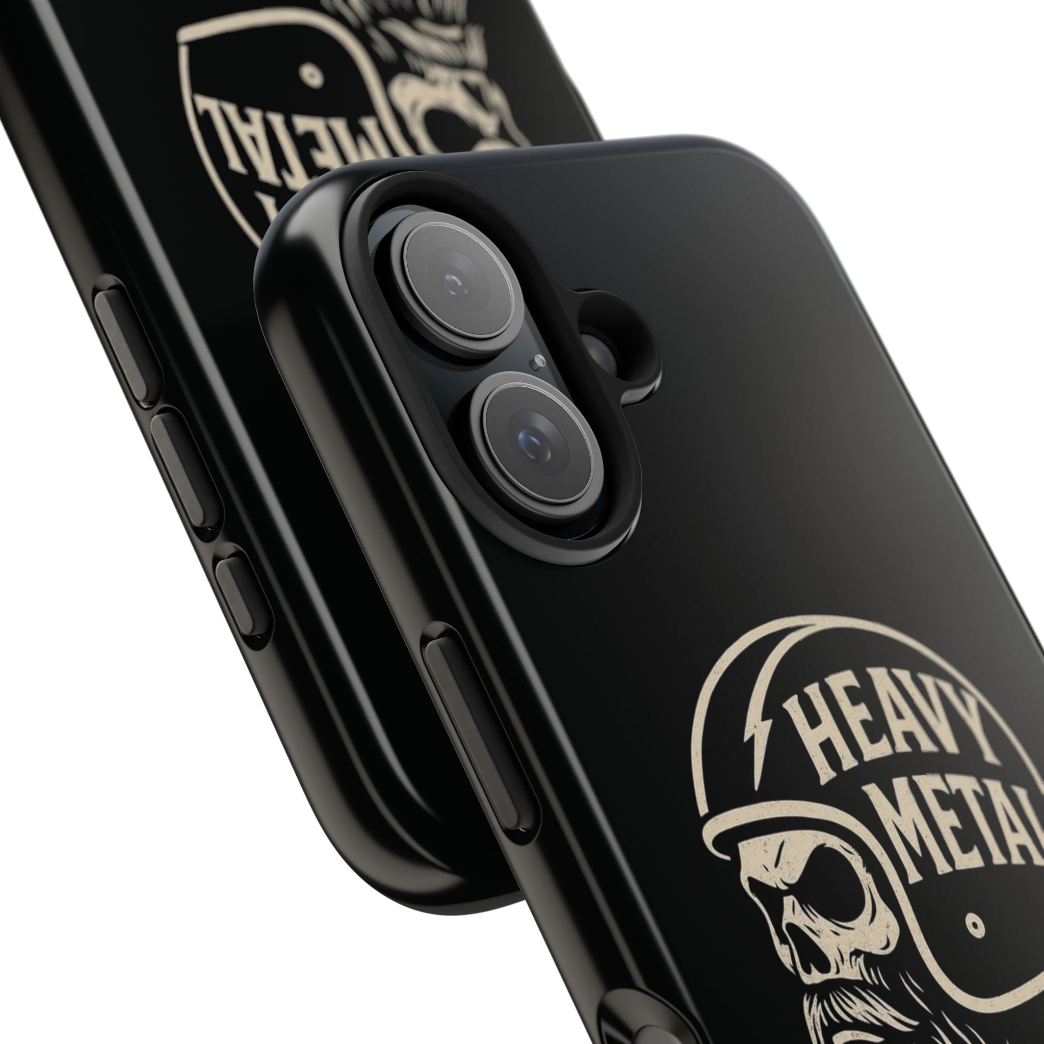 Heavy Metal Skull Tough Phone Case | Biker Helmet Skull Graphic Phone Case
