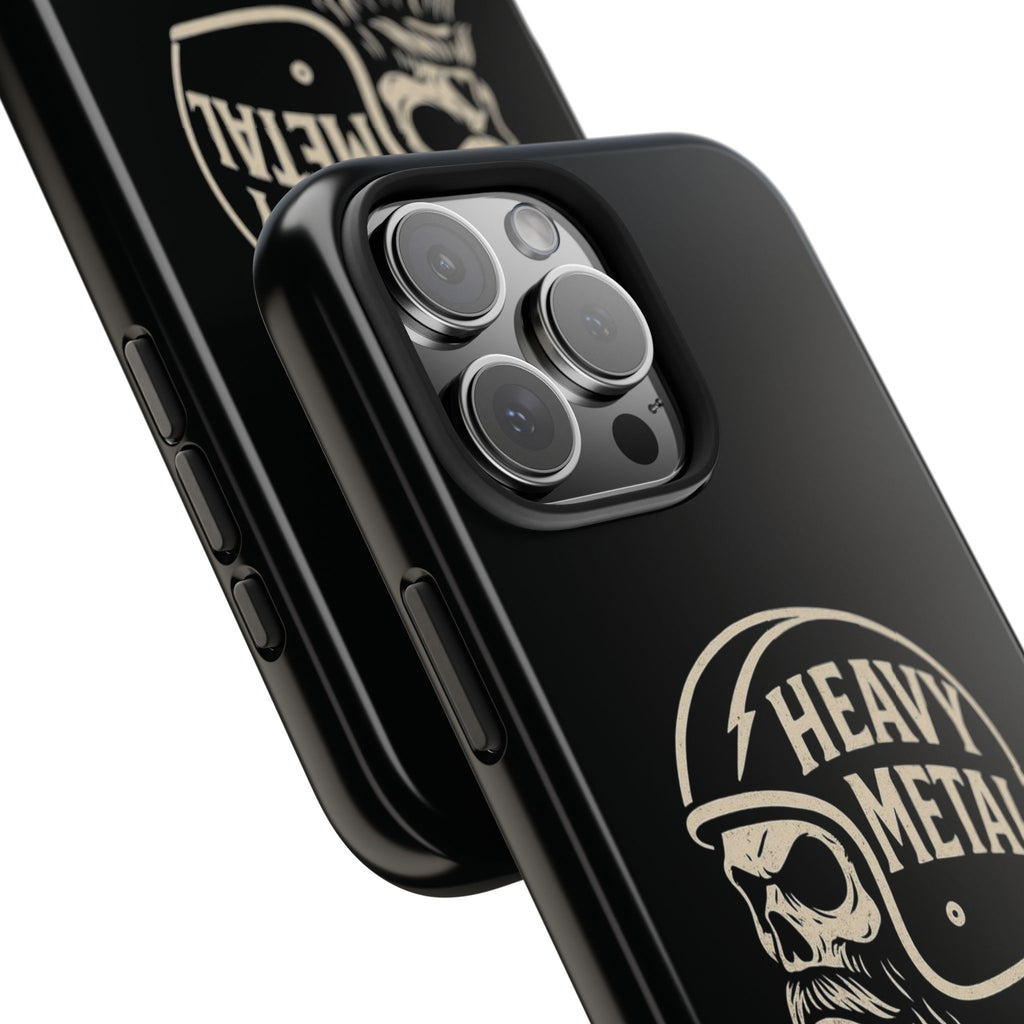 Heavy Metal Skull Tough Phone Case | Biker Helmet Skull Graphic Phone Case