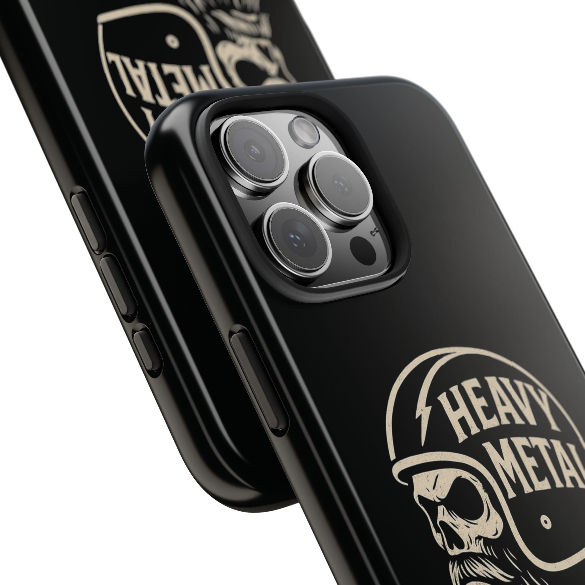 Heavy Metal Skull Tough Phone Case | Biker Helmet Skull Graphic Phone Case
