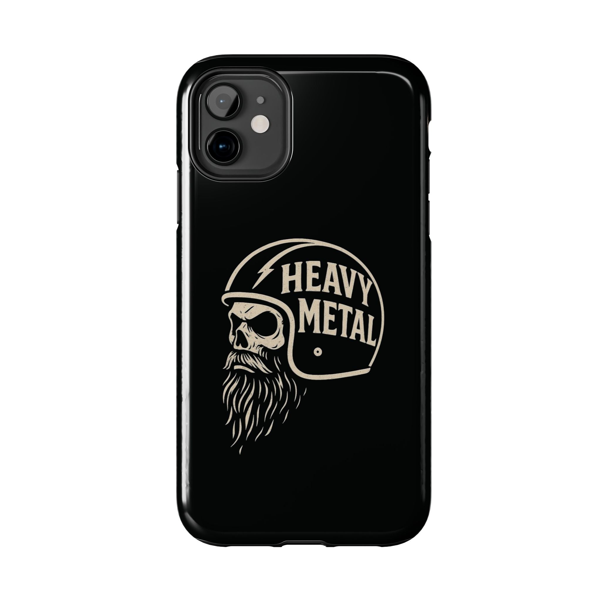 Heavy Metal Skull Tough Phone Case | Biker Helmet Skull Graphic Phone Case