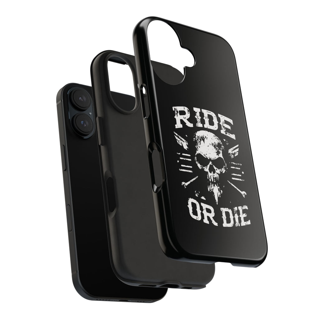 Ride or Die Skull Tough Phone Case | Biker Skull Graphic Phone Case
