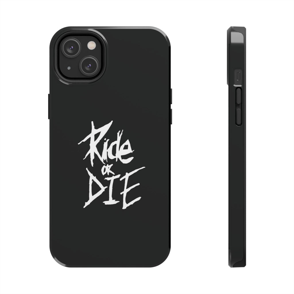 Ride or Die Skull Tough Phone Case | Edgy Script Biker Style Phone Case