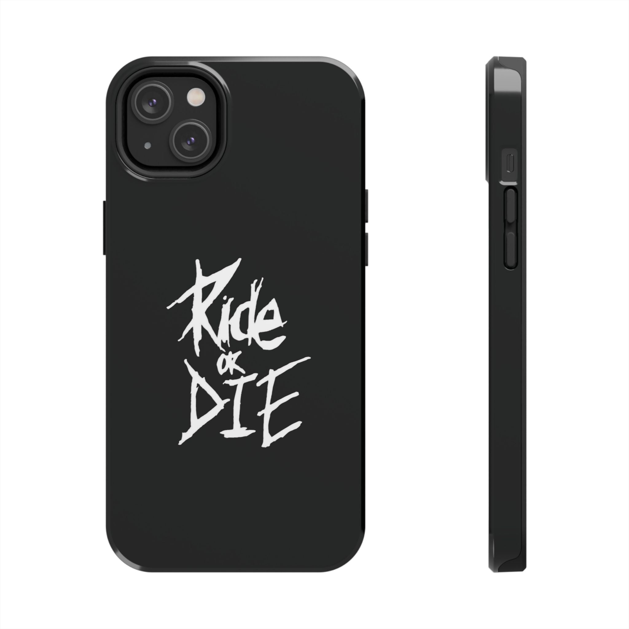 Ride or Die Skull Tough Phone Case | Edgy Script Biker Style Phone Case