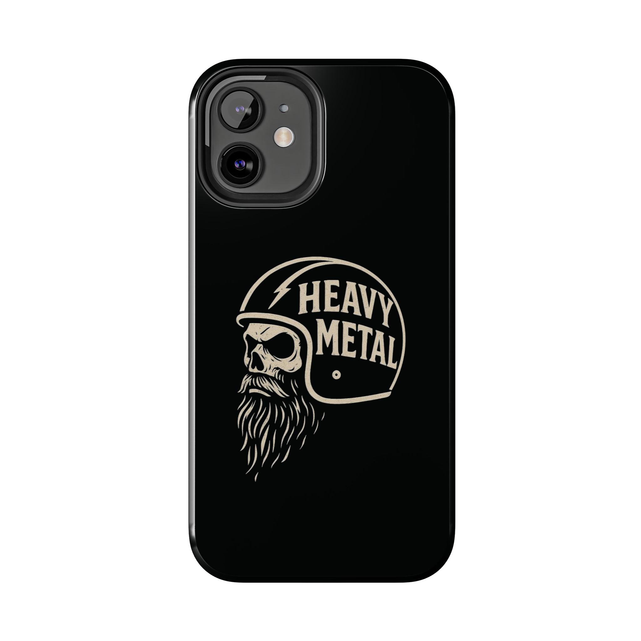 Heavy Metal Skull Tough Phone Case | Biker Helmet Skull Graphic Phone Case