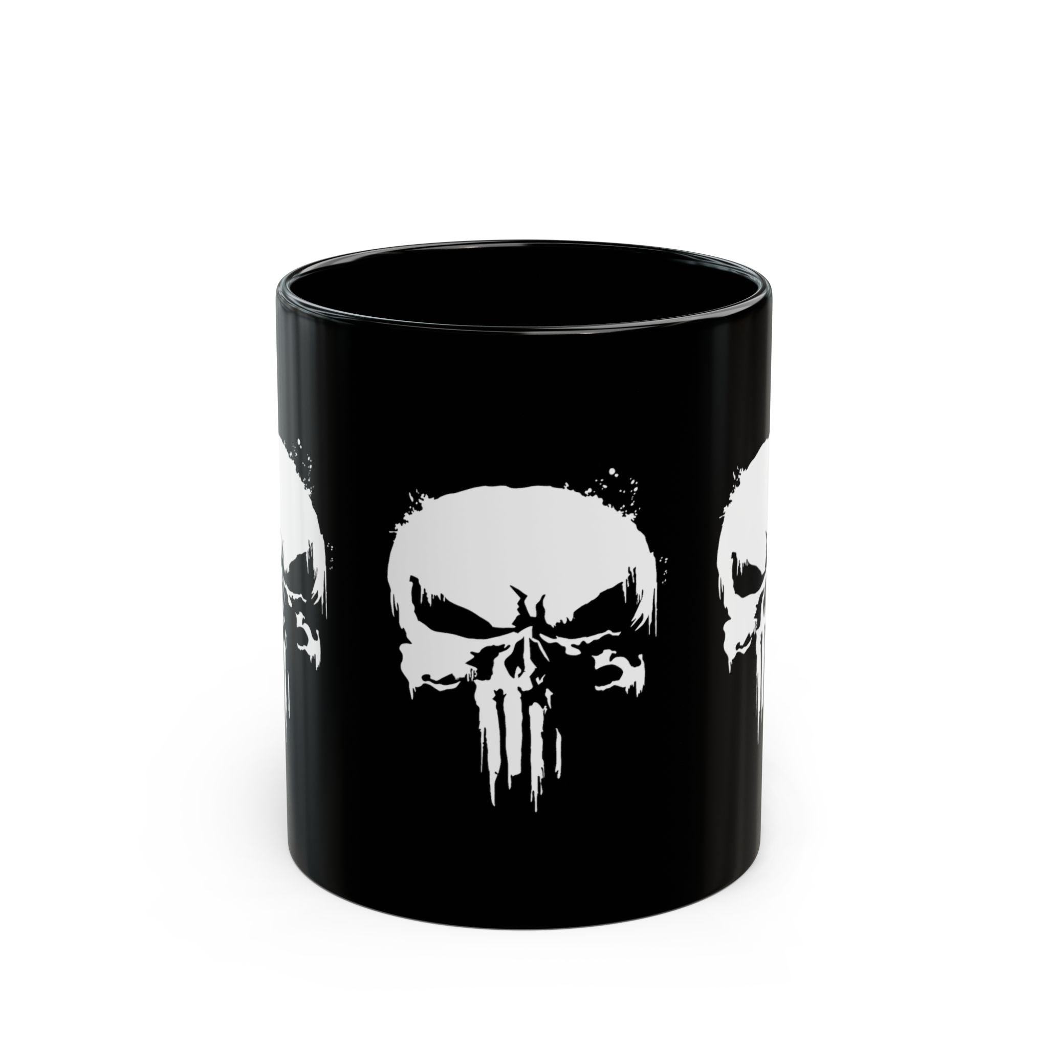 Punisher Skull 11oz Ceramic Coffee Black Mug | Gift for Comic Book Fans