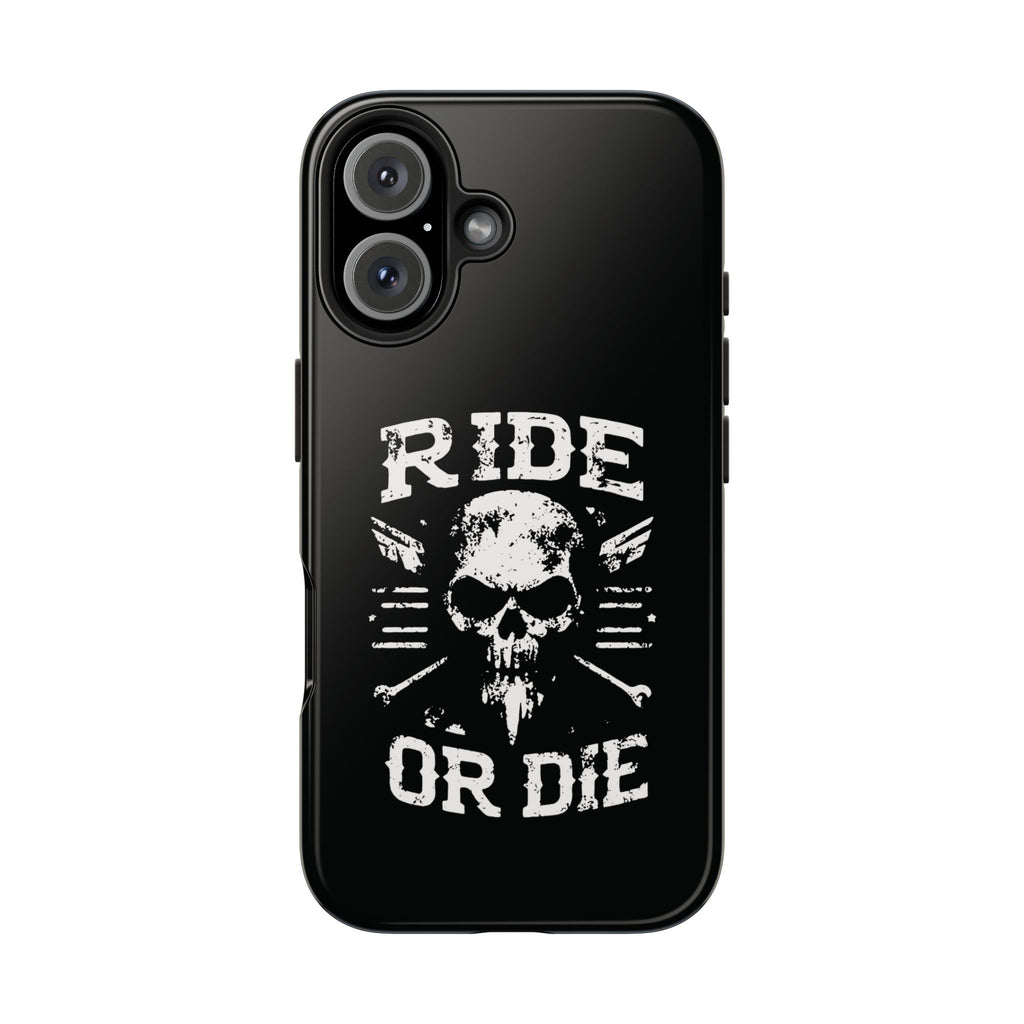 Ride or Die Skull Tough Phone Case | Biker Skull Graphic Phone Case