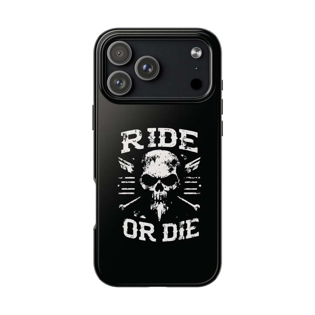 Ride or Die Skull Tough Phone Case | Biker Skull Graphic Phone Case