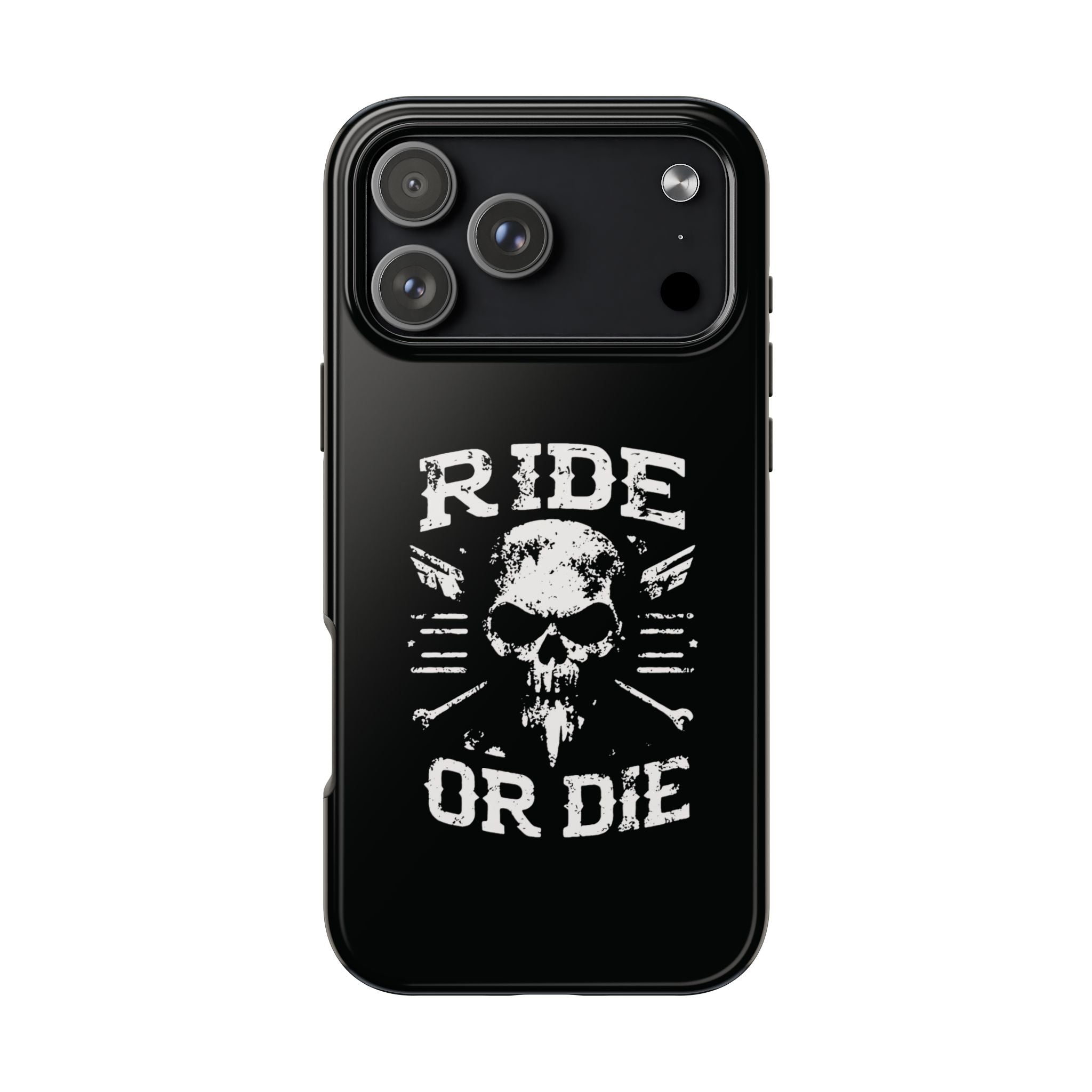 Ride or Die Skull Tough Phone Case | Biker Skull Graphic Phone Case