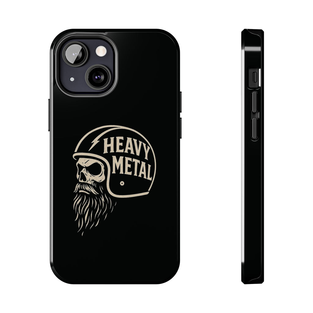 Heavy Metal Skull Tough Phone Case | Biker Helmet Skull Graphic Phone Case