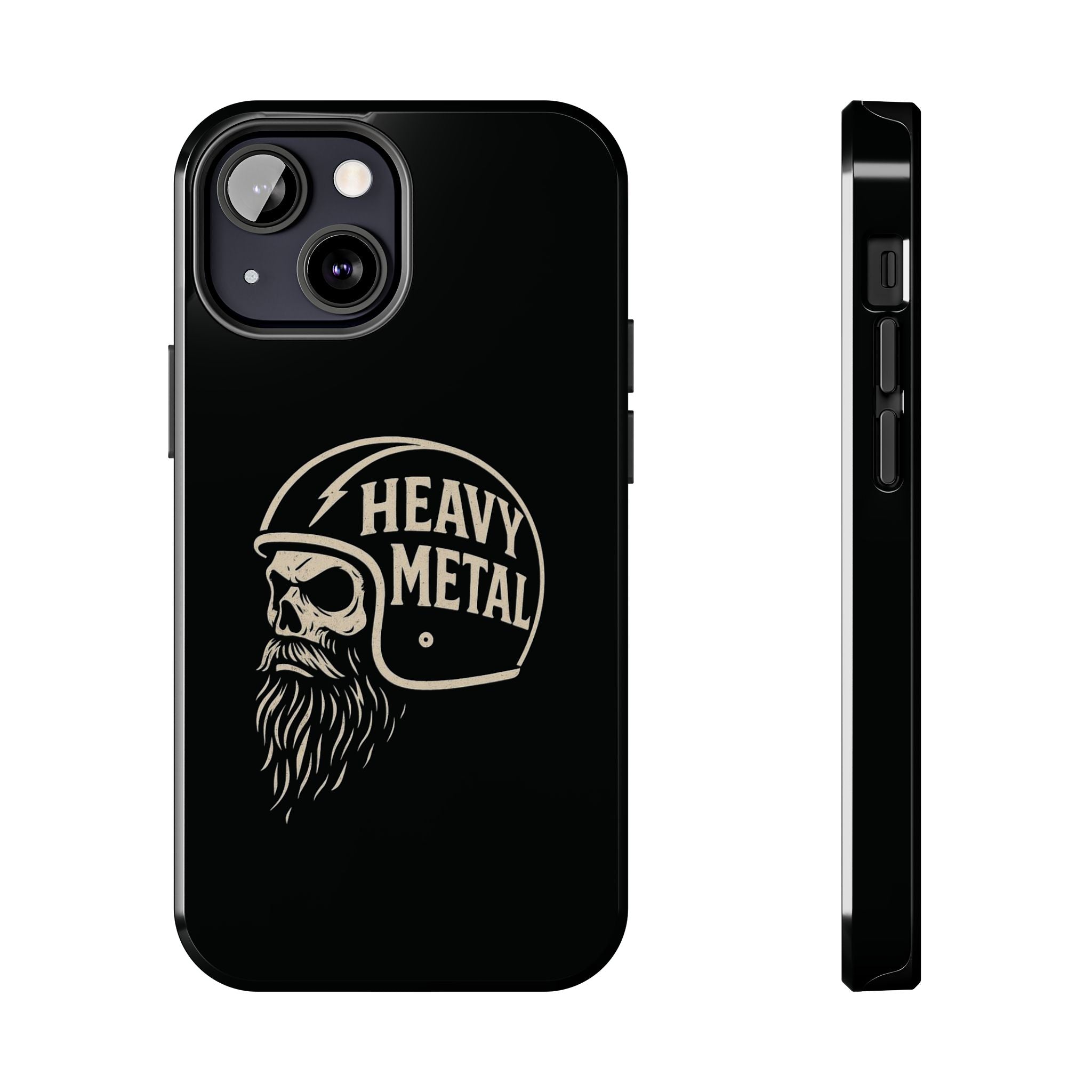 Heavy Metal Skull Tough Phone Case | Biker Helmet Skull Graphic Phone Case
