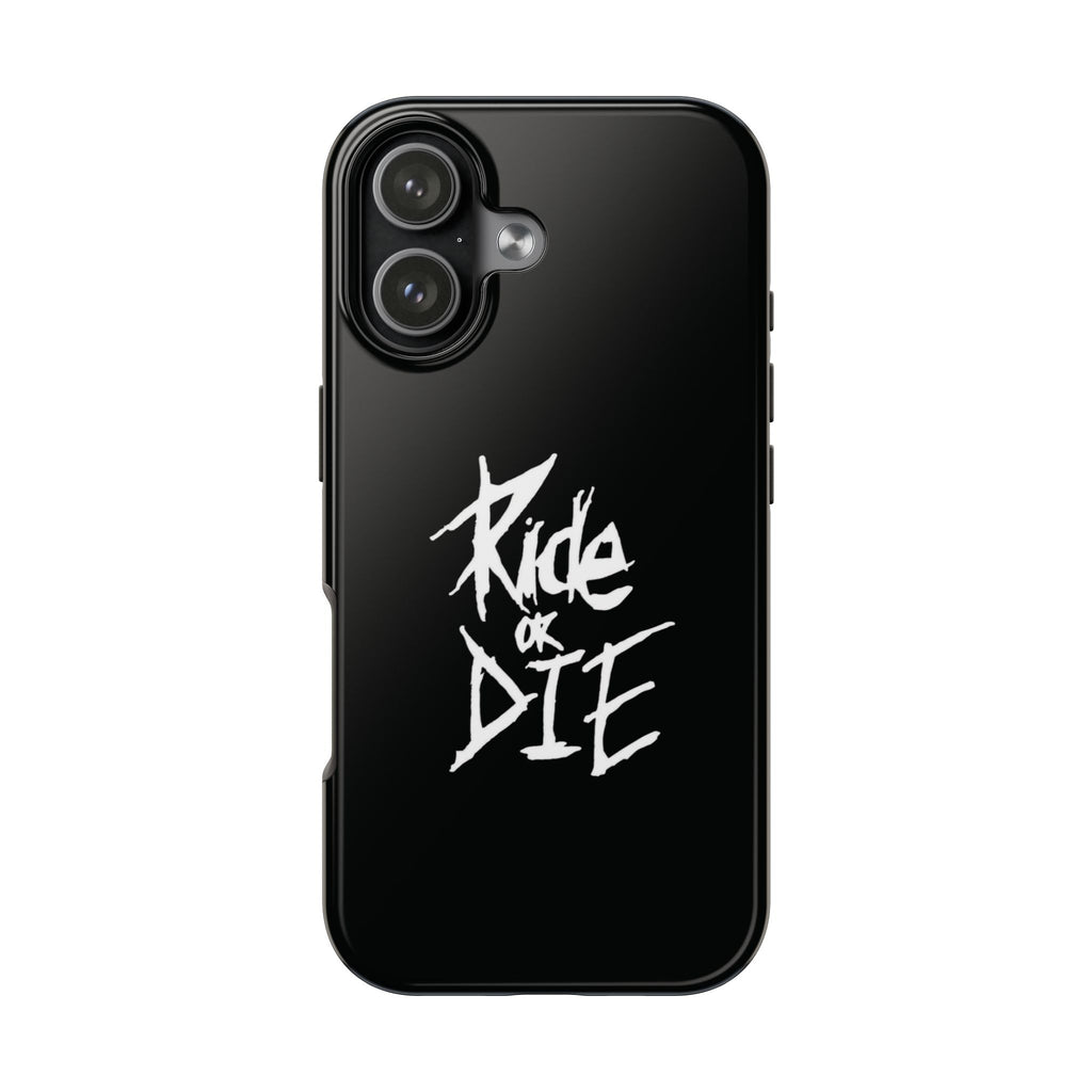 Ride or Die Skull Tough Phone Case | Edgy Script Biker Style Phone Case