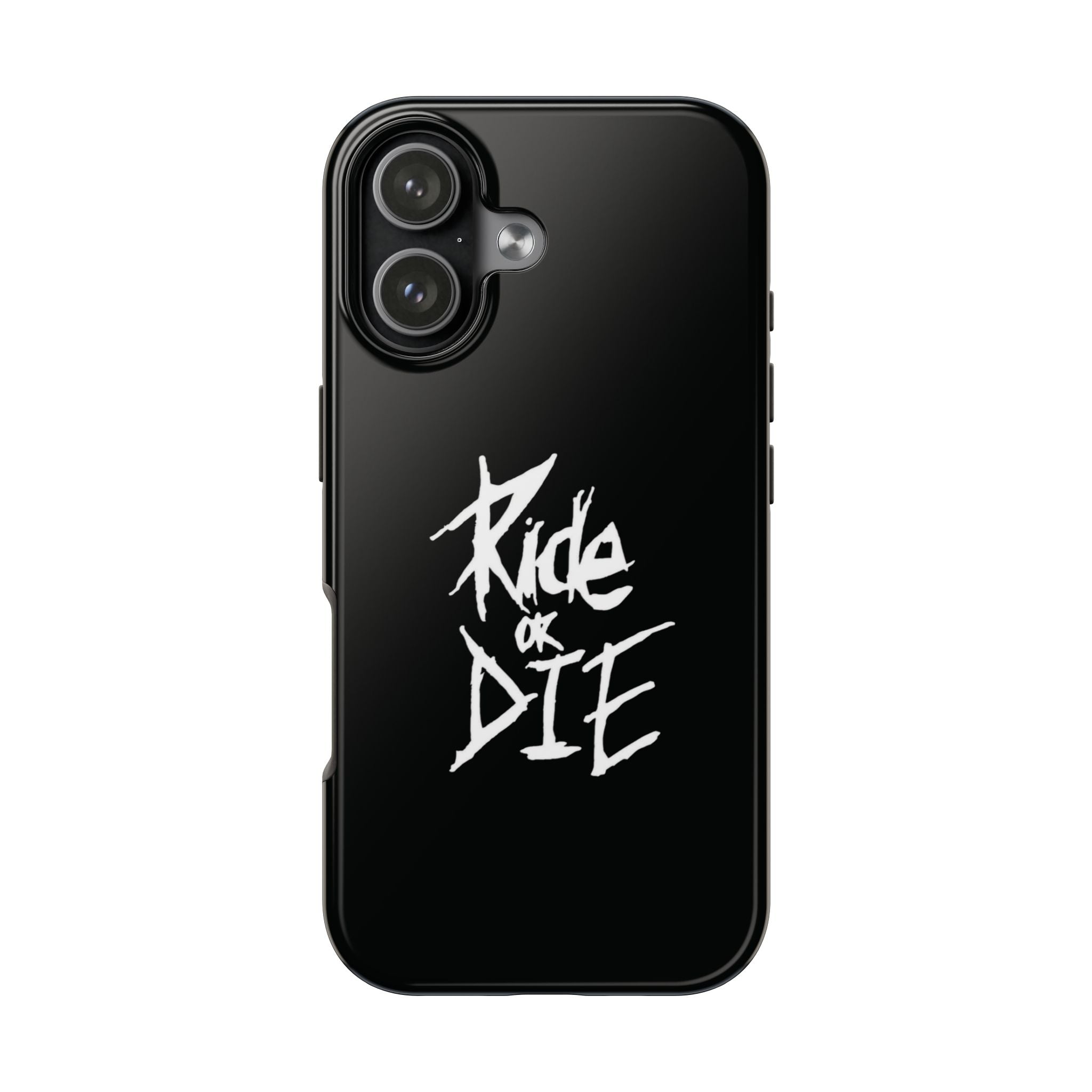 Ride or Die Skull Tough Phone Case | Edgy Script Biker Style Phone Case
