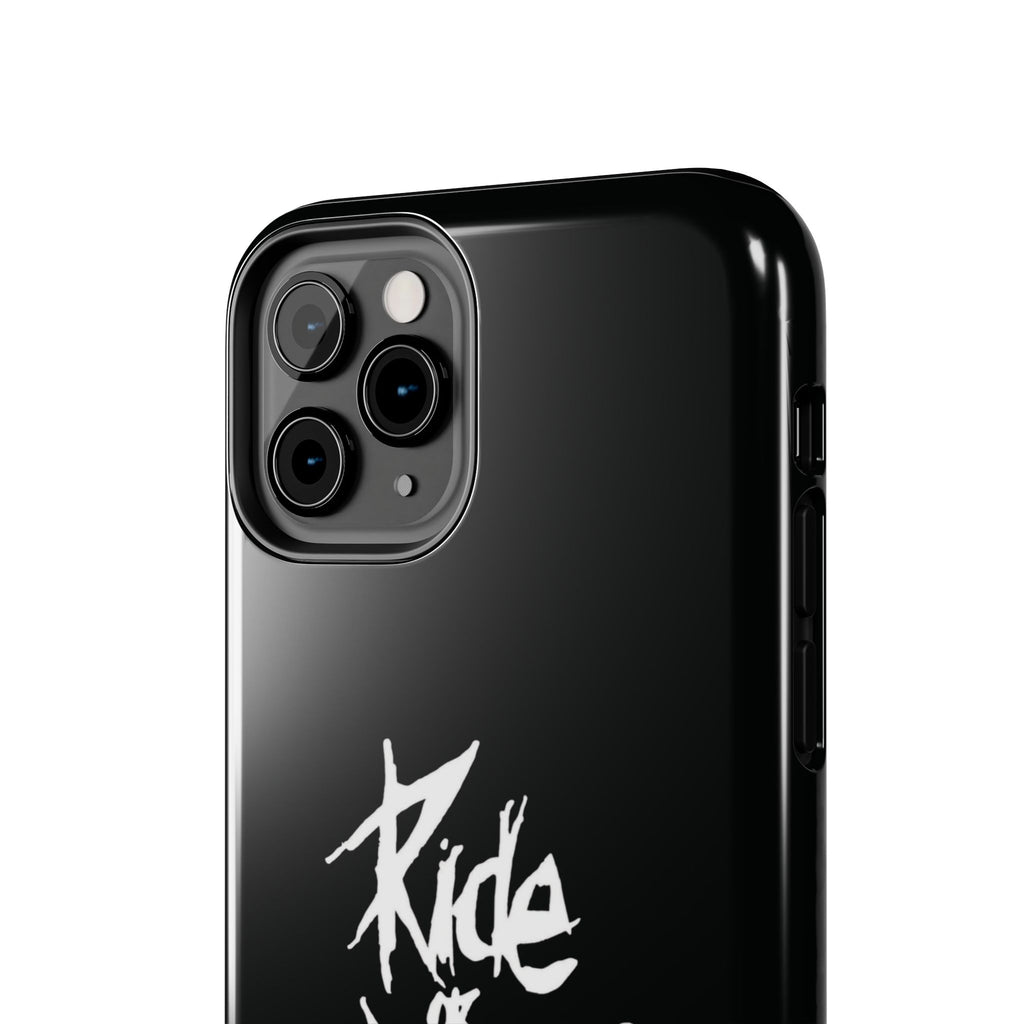 Ride or Die Skull Tough Phone Case | Edgy Script Biker Style Phone Case