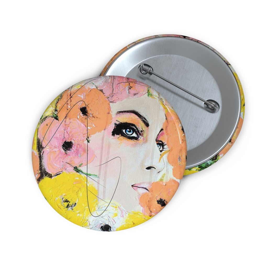 Vogue-Inspired Portrait Fashion Art Chic Pin Button (3 Sizes)