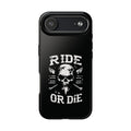 Ride or Die Skull Tough Phone Case | Biker Skull Graphic Phone Case