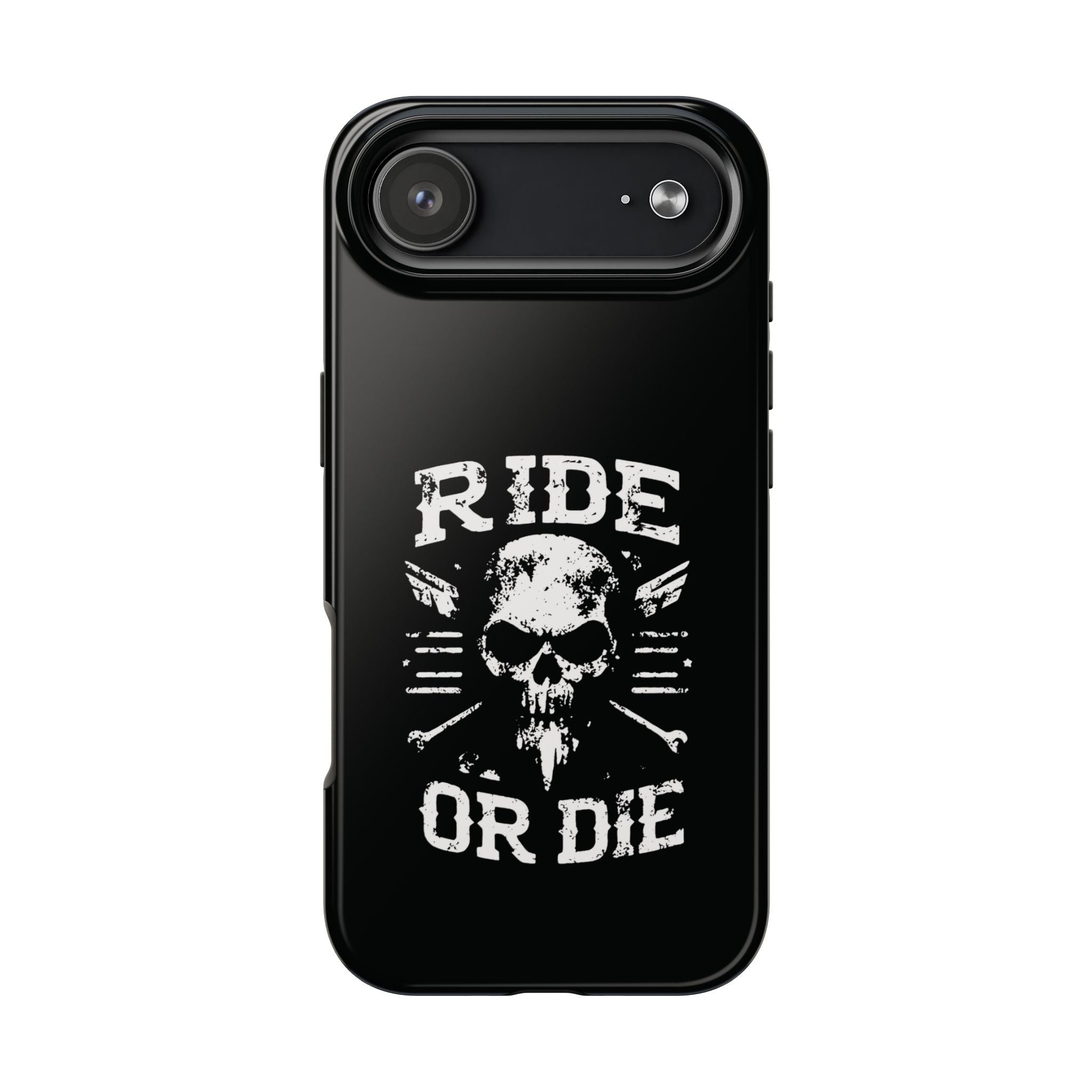 Ride or Die Skull Tough Phone Case | Biker Skull Graphic Phone Case