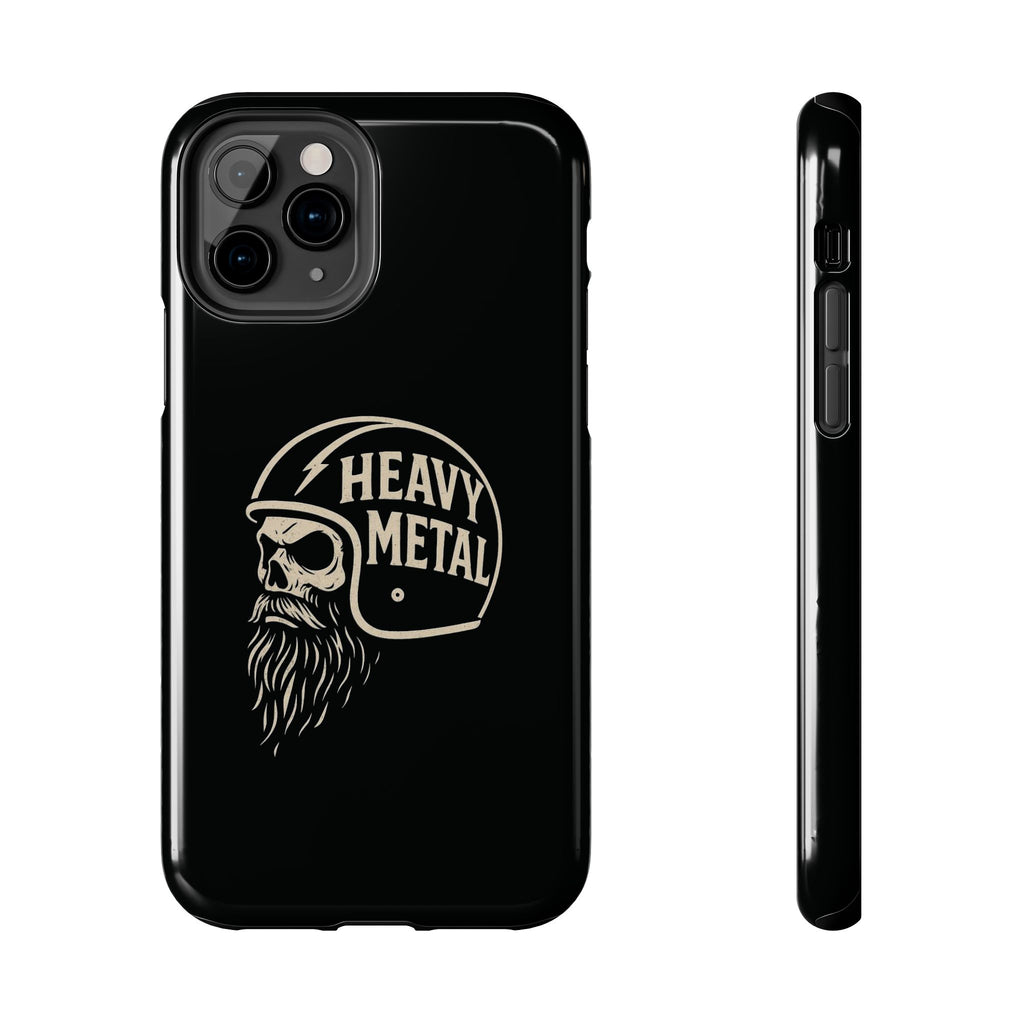 Heavy Metal Skull Tough Phone Case | Biker Helmet Skull Graphic Phone Case